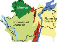 Carte des ensembles de paysage. Paysage et carrières en Saône-et-Loire. Dreal Bourgogne. 2012 en grand format (nouvelle fenêtre)