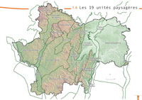 Carte des unités paysagères. Paysage et carrières en Saône-et-Loire. Dreal Bourgogne. 2012 en grand format (nouvelle fenêtre)