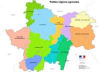 Carte des petites regions agricoles. Agreste. 2008 en grand format (nouvelle fenêtre)