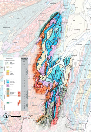 Vallées du Clunisois carte géologique en grand format (nouvelle fenêtre)