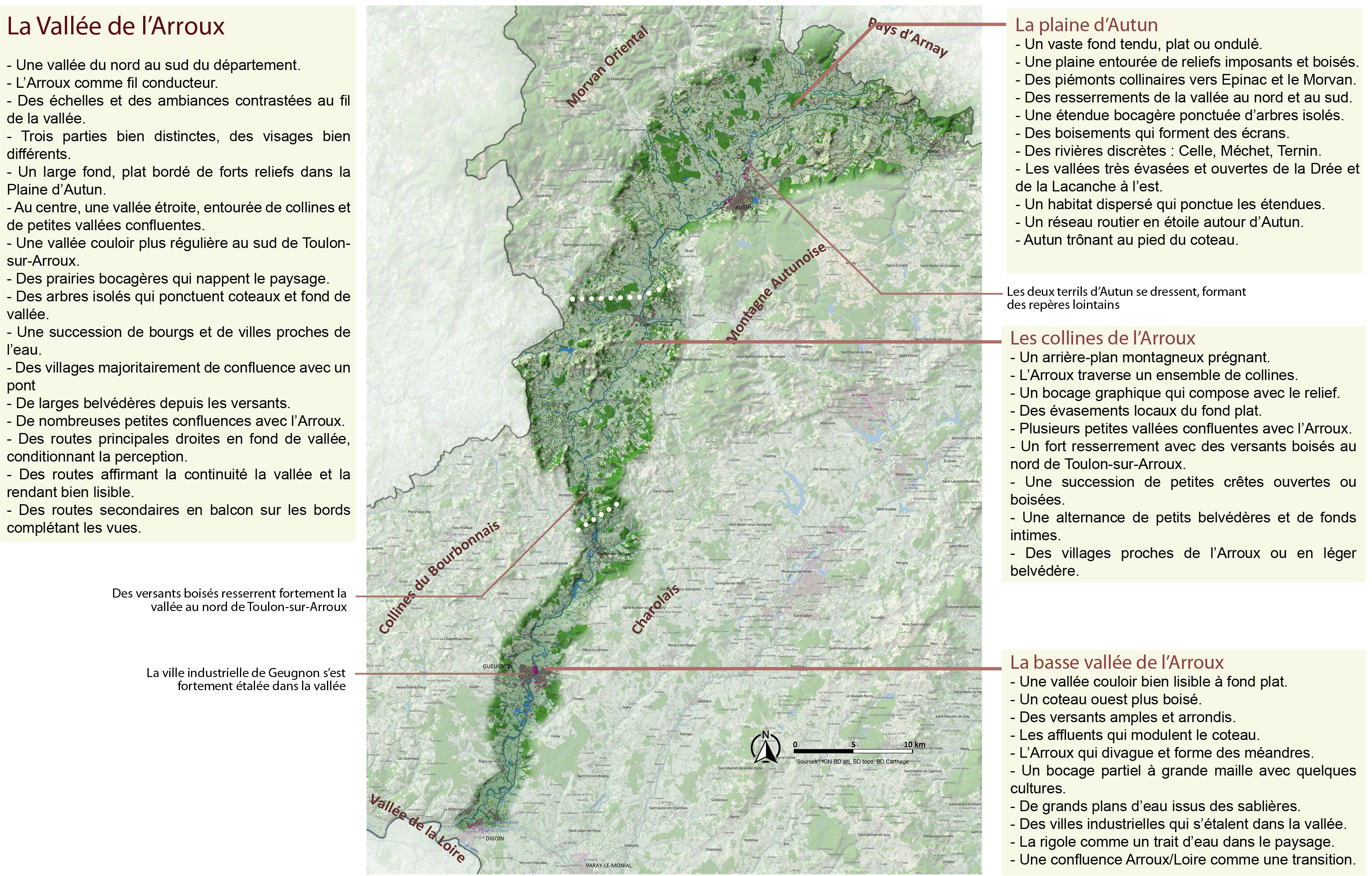 Vallée de l'Arroux carte unité légendée en grand format (nouvelle fenêtre)