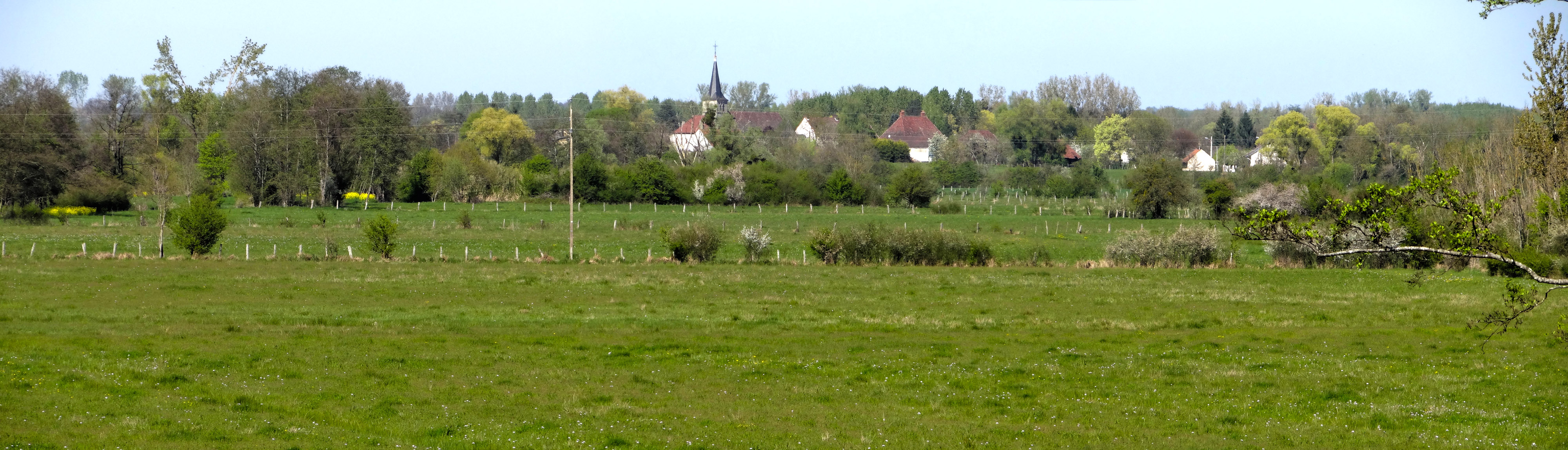 La Bresse offre des paysages semi-ouverts à l'habitat dispersé et au bocage haut, qui ne présentent que peu de repères, mis à part les horizons lointains du Revermont à l'est et de la côte viticole à l'ouest. Mouthier-en-Bresse en grand format (nouvelle fenêtre)