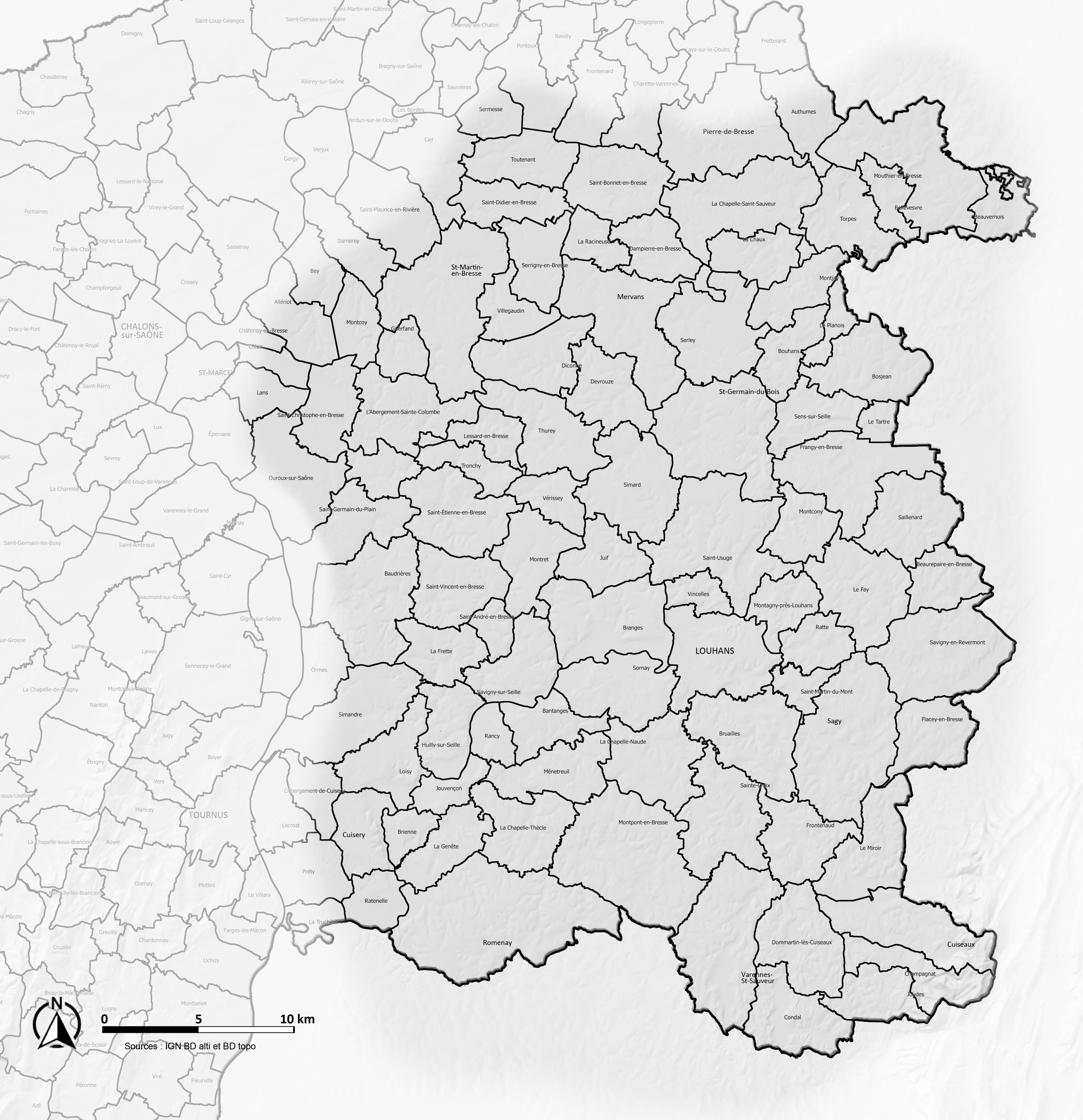 Communes de la Bresse Bourguignonne en grand format (nouvelle fenêtre)