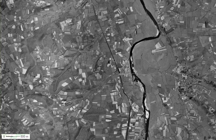 Vallée de la Loire - photographie aérienne 1960 en grand format (nouvelle fenêtre)