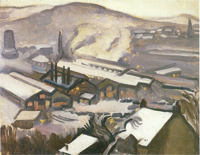 Raymond Rochette, La plaine des Riaux vue depuis La Marolle, le 27 décembre 1950, Écomusée Creusot Montceau en grand format (nouvelle fenêtre)
