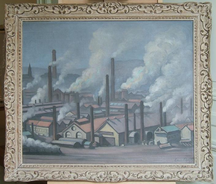 Louis Charlot, Le Creusot : vue des ateliers de la plaine des Riaux, vers 1916, écomusée Creusot-Montceau-Les-Mines © Écomusée Creusot Montceau ; © Mélanie Bessard © Morgane Moello