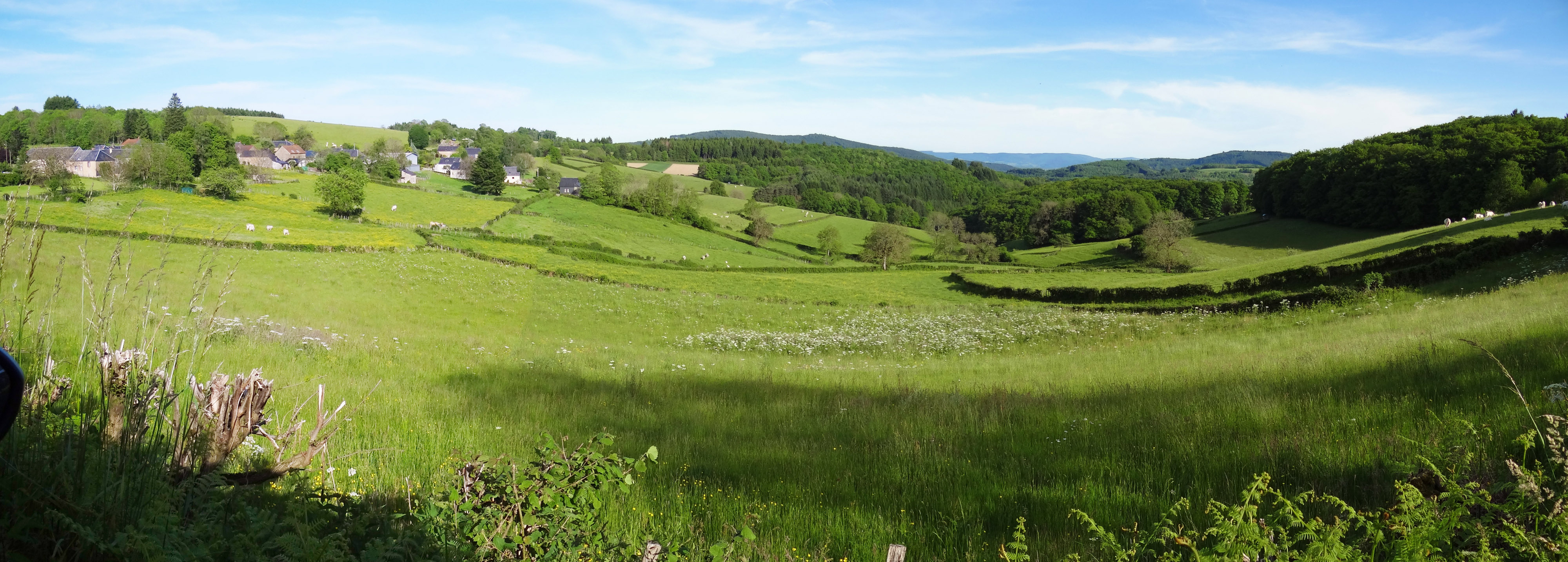 Hameaux et fermes isolées sont disséminés au coeur de clairières sur les versants les mieux exposés. Hameau de Montcimet. Anost