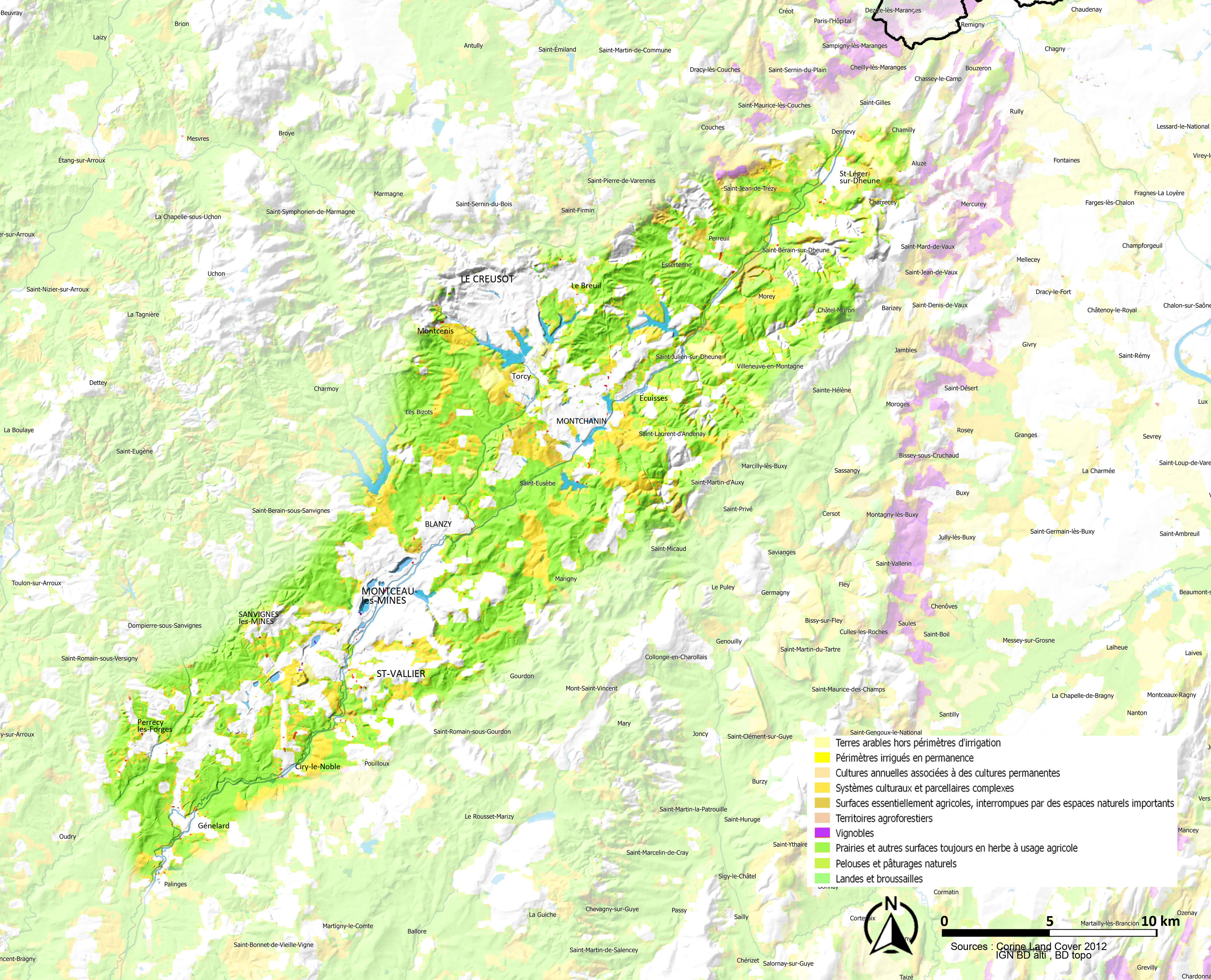 Bassin Minier carte agriculture