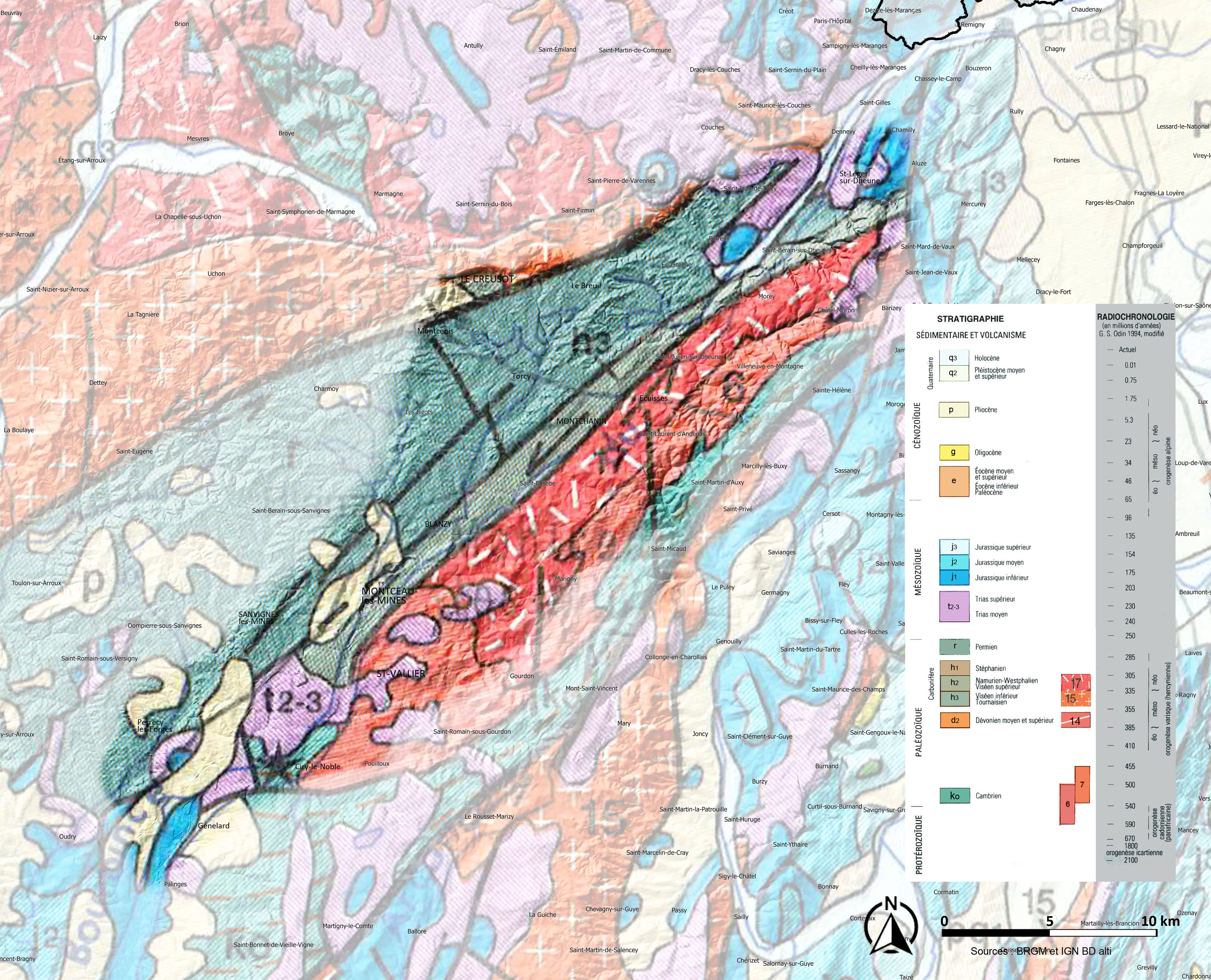 Bassin Minier carte géologique