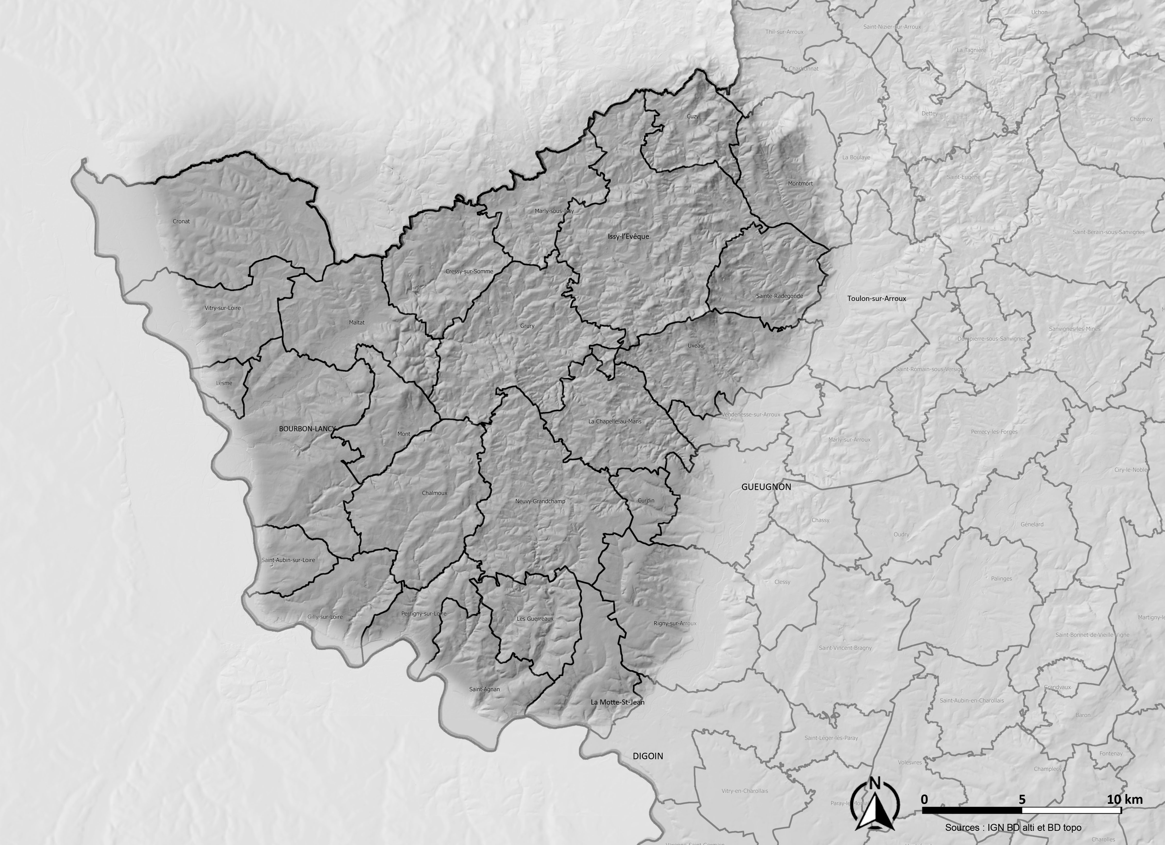 Les communes des Collines du Bourbonnais