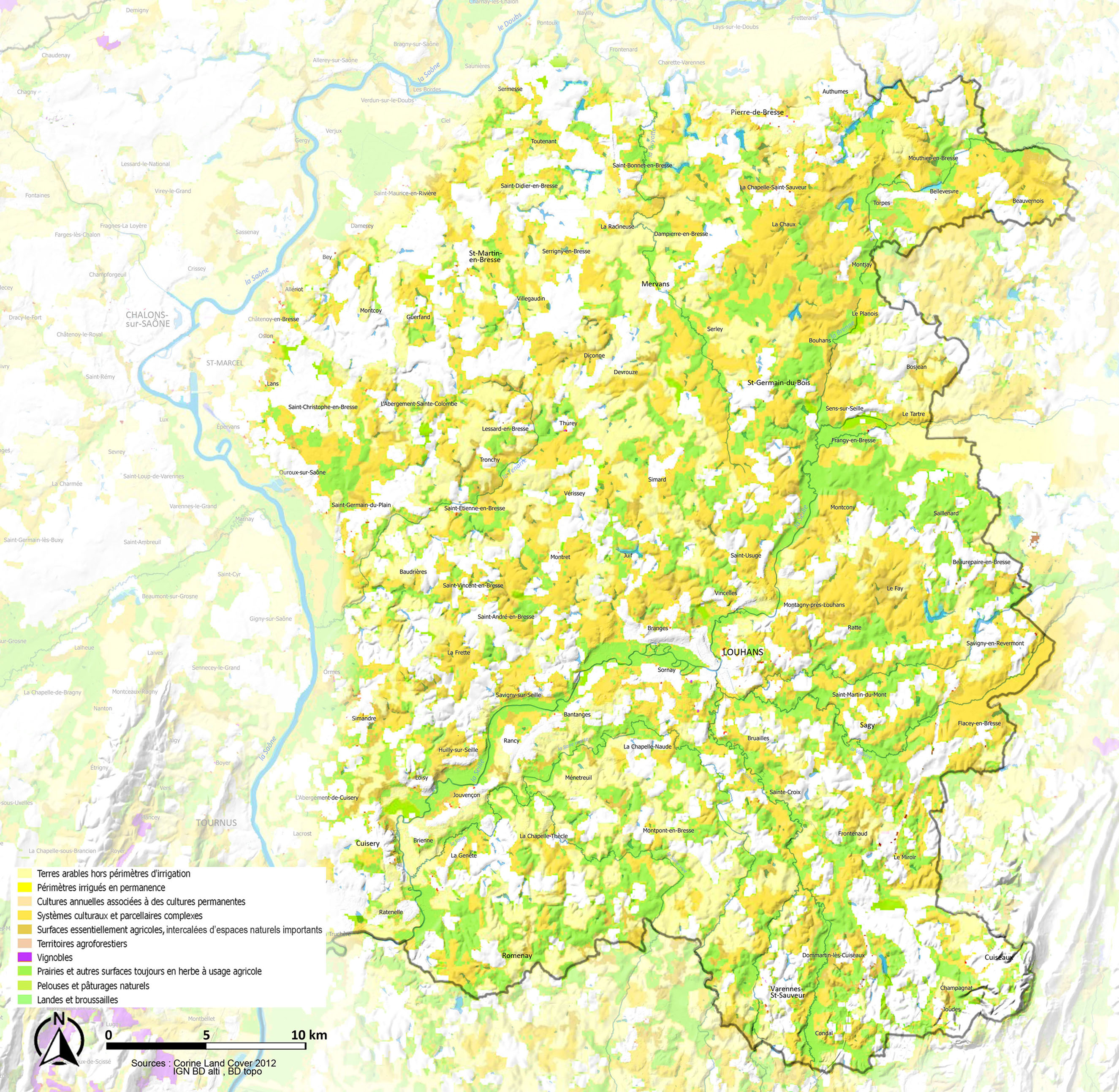 Bresse Bourguignonne carte agriculture Bresse Bourguignonne carte agriculture