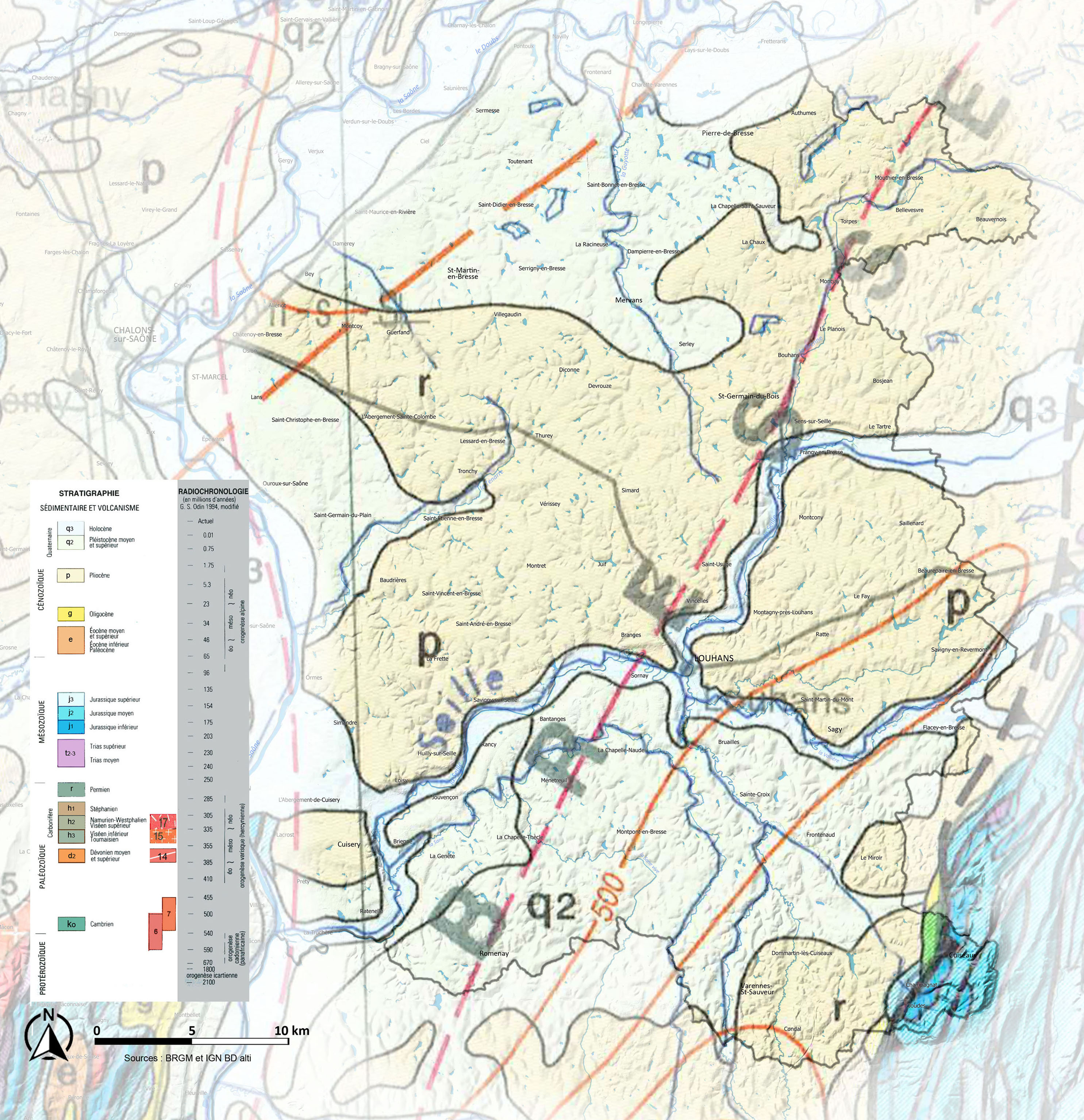 Bresse Bourguignonne carte géologique Bresse Bourguignonne carte géologique