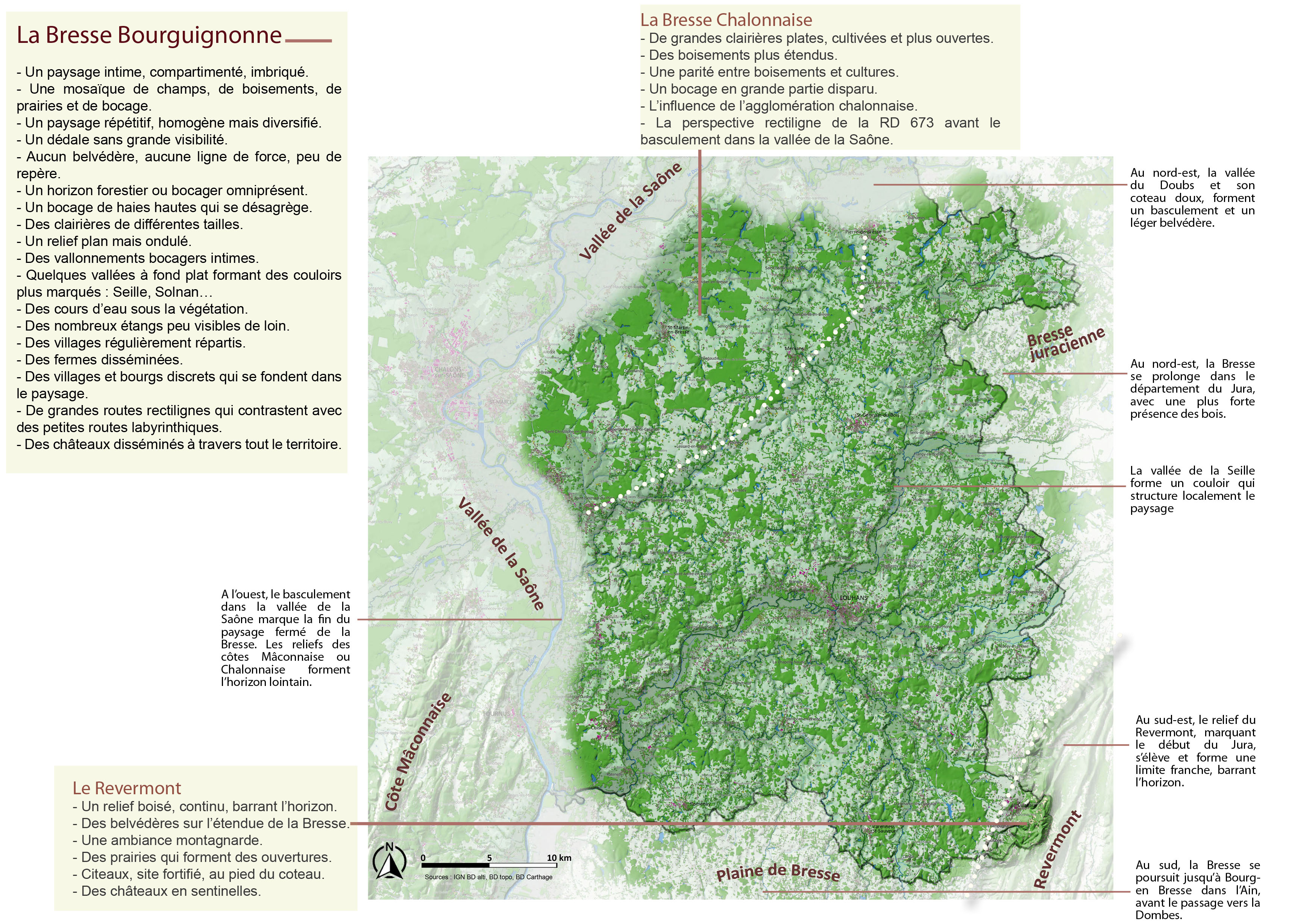Bresse Bourguignonne carte unité légendée Bresse Bourguignonne carte unité légendée