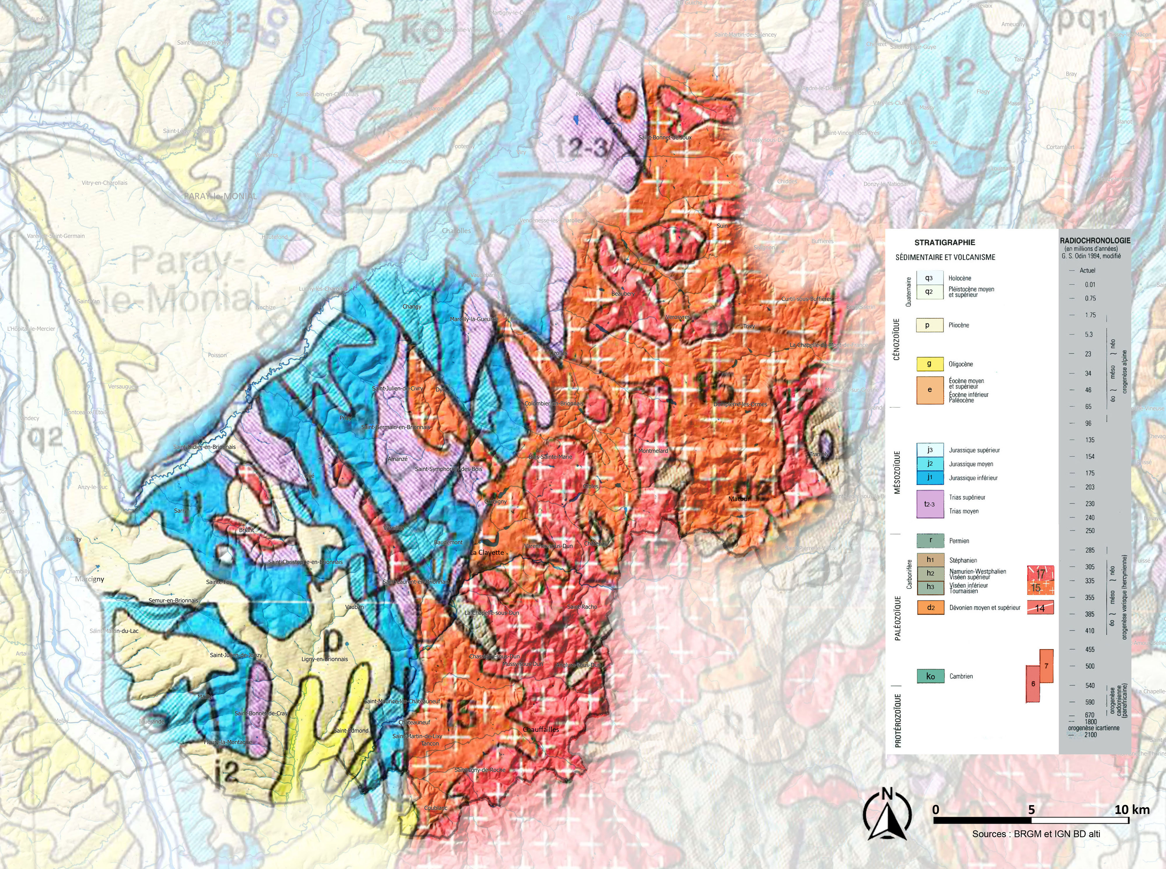 Brionnais carte géologique