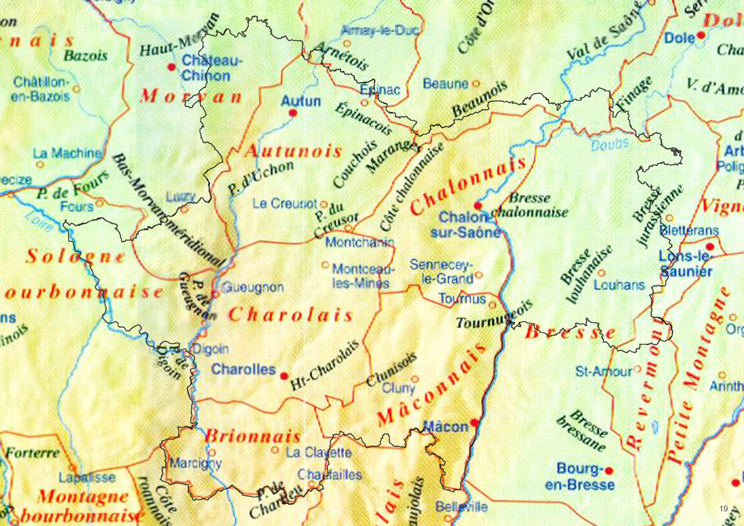 Carte des pays de France. 1999