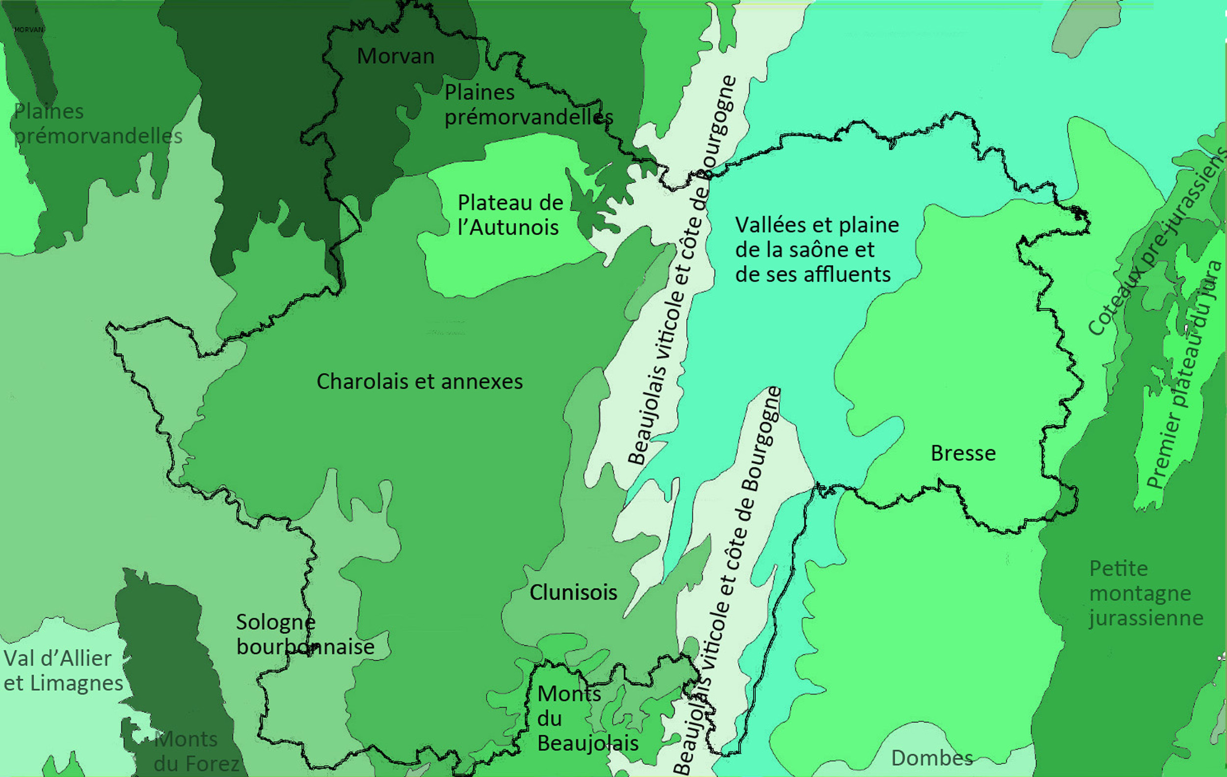 Carte des régions forestières. IFEN. 2014