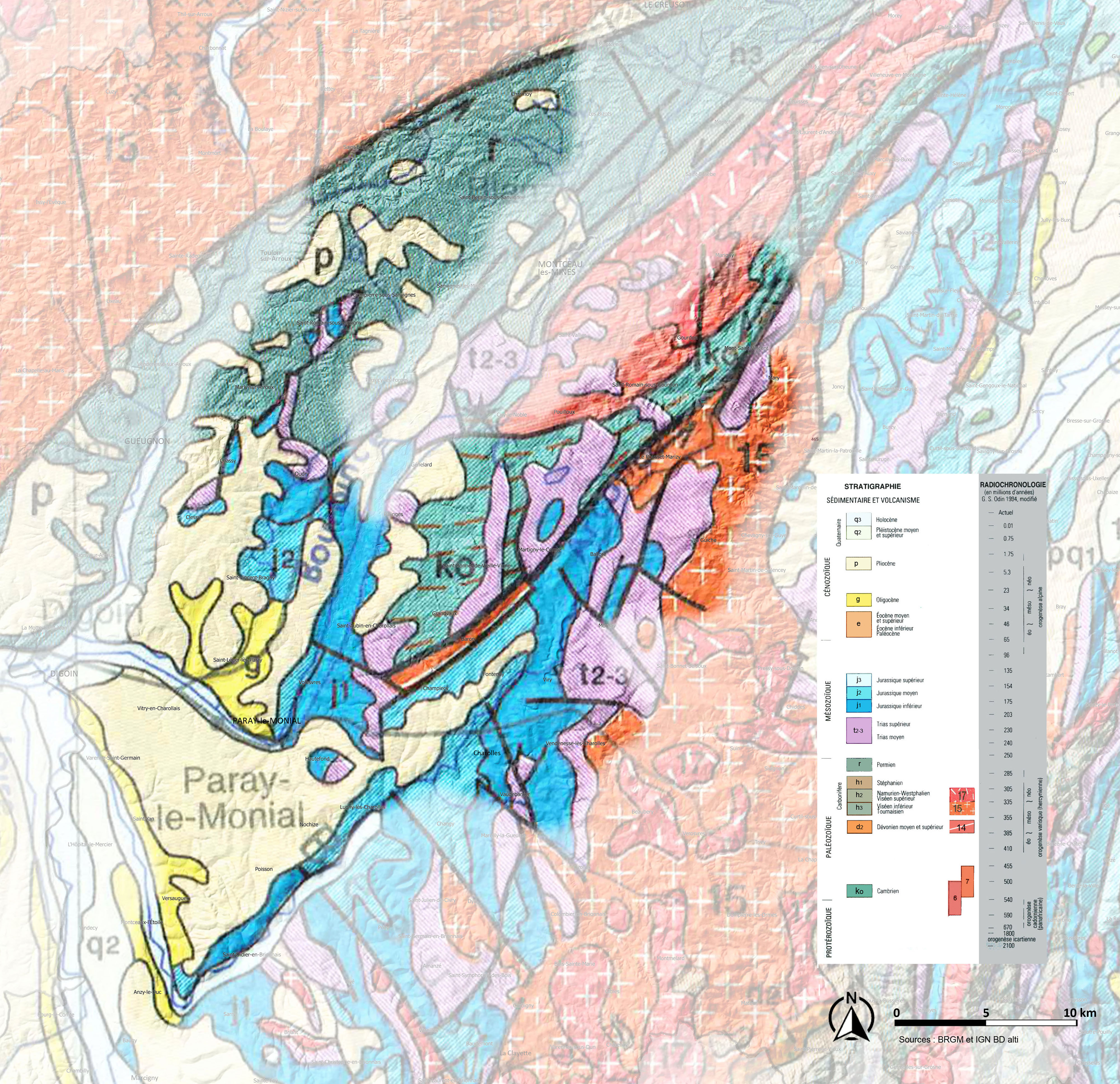 Charolais carte géologique