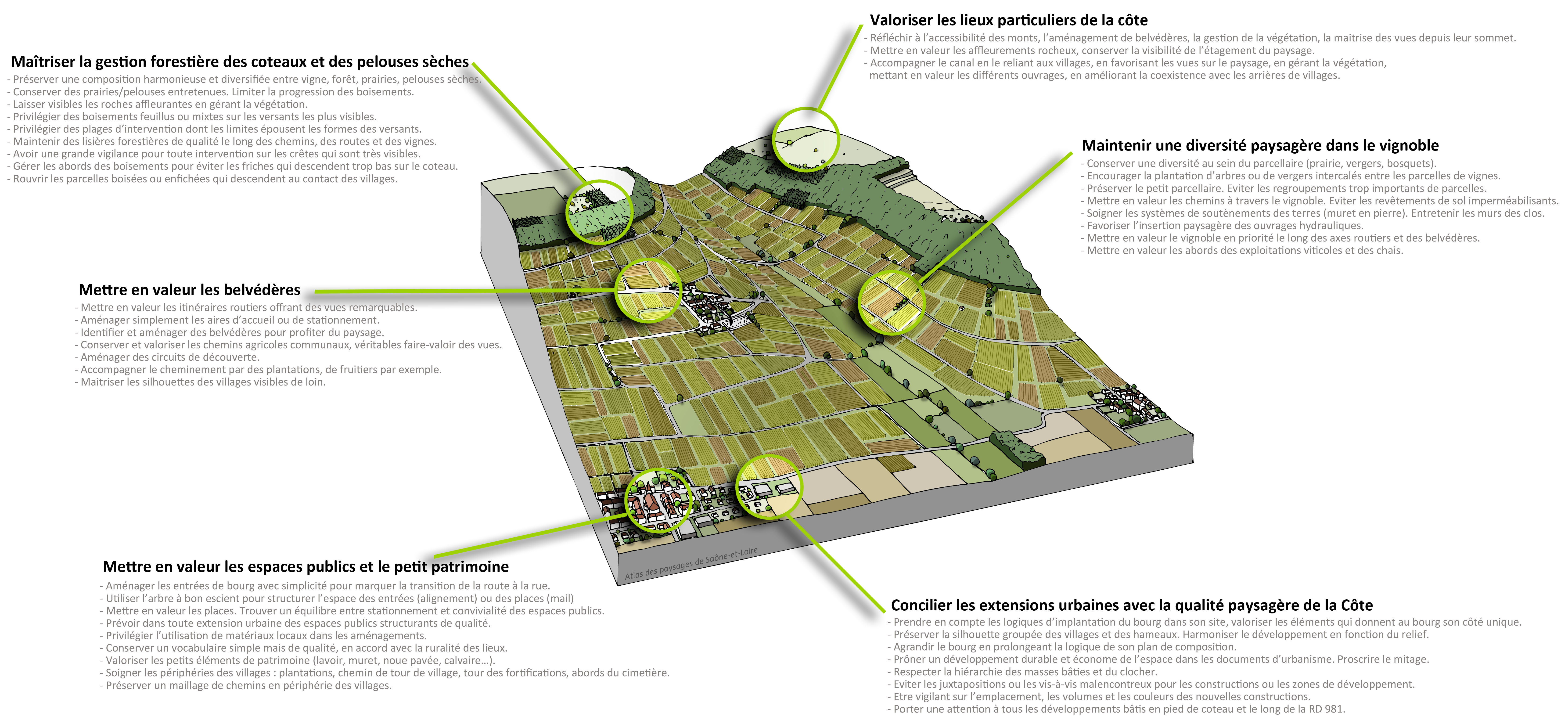 Côte Chalonnaise bloc-diagramme enjeux paysagers