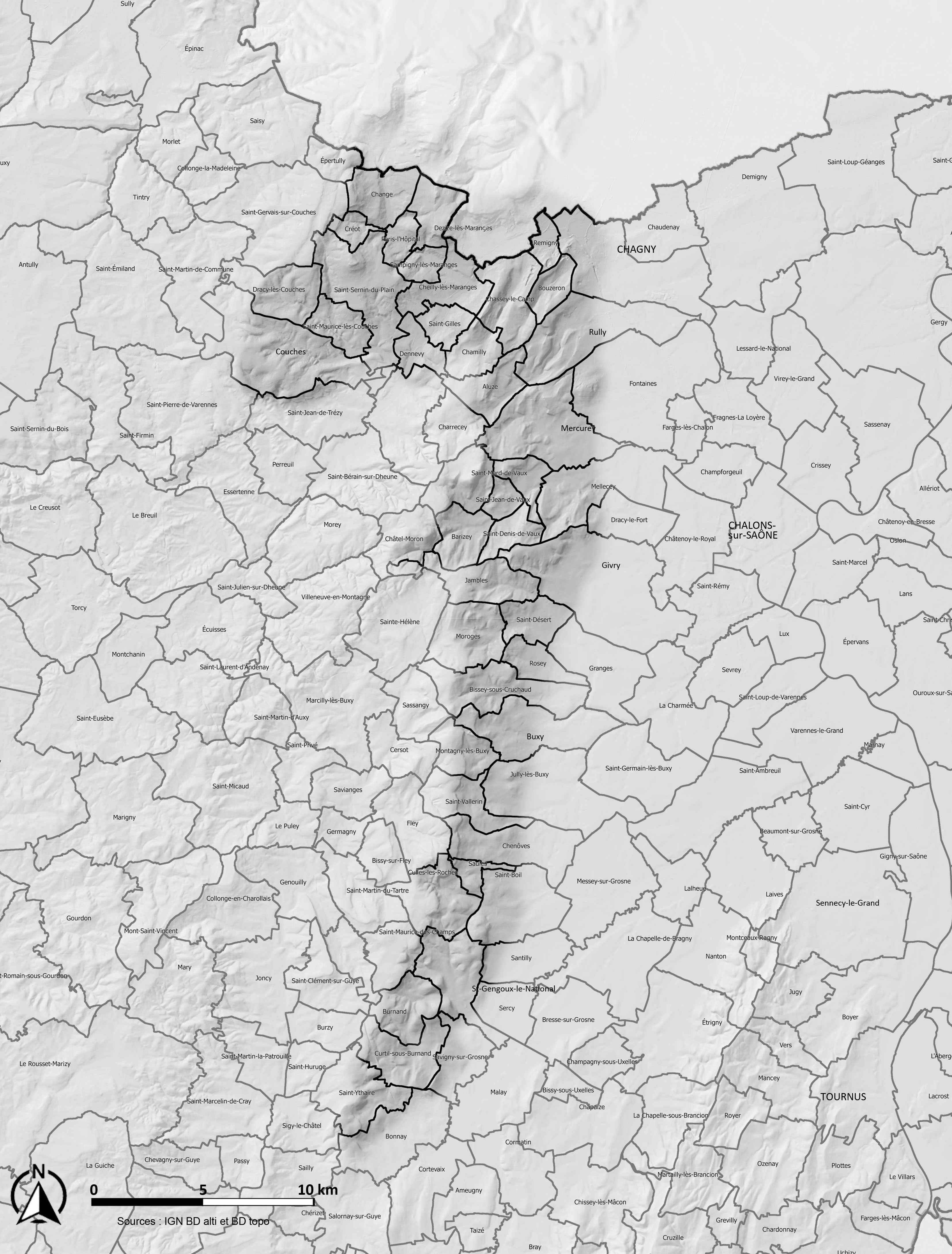 Les communes de la Côte Chalonnaise