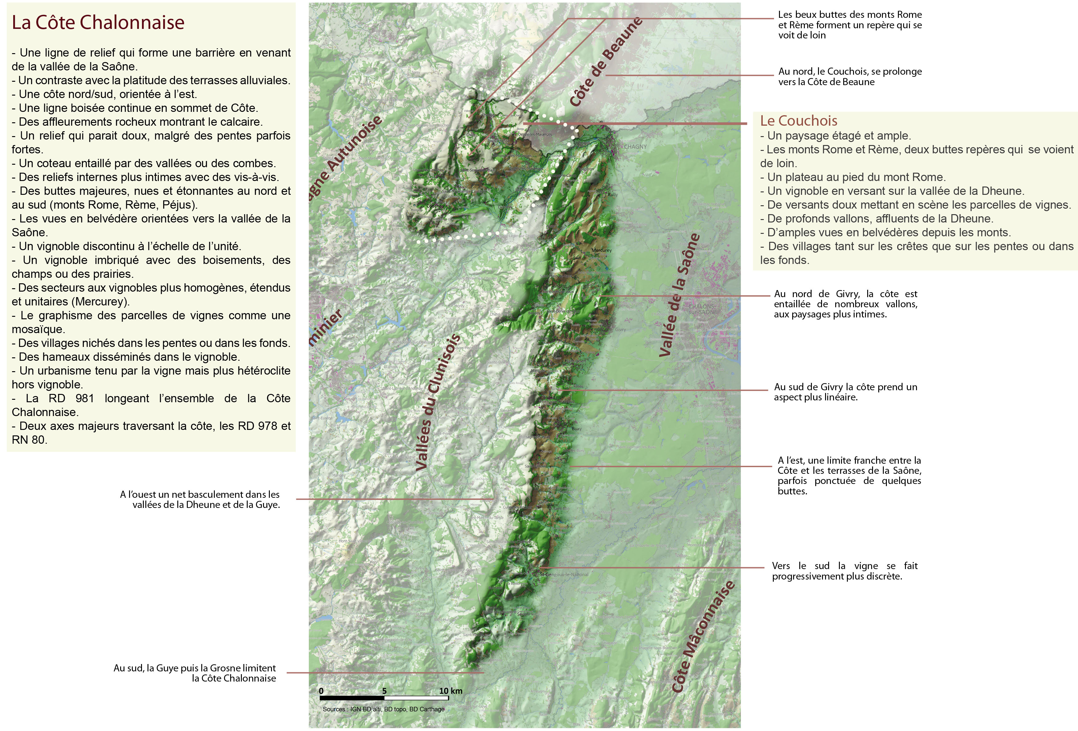 Côte Chalonnaise carte unité légendée