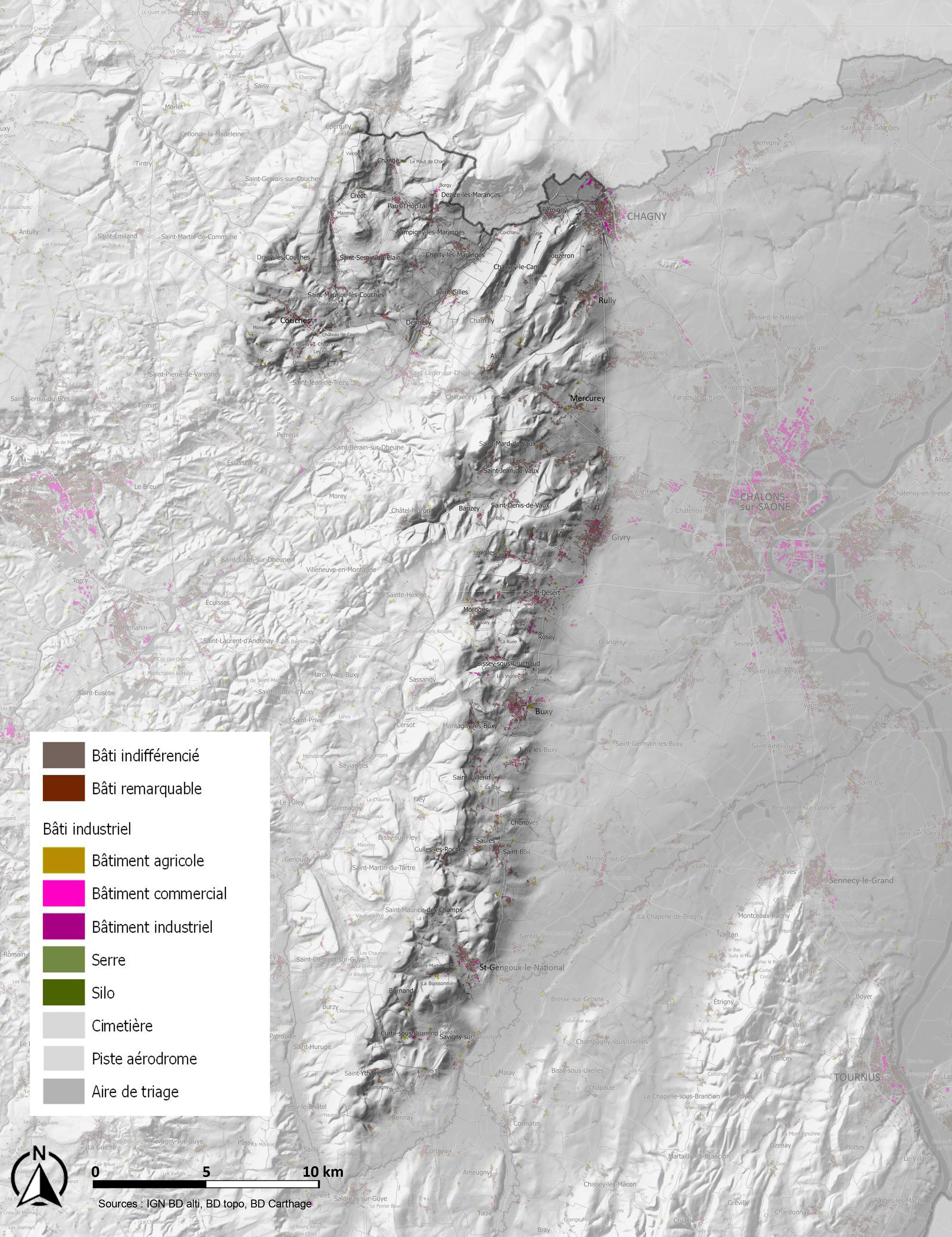 Côte Chalonnaise carte urbanisme