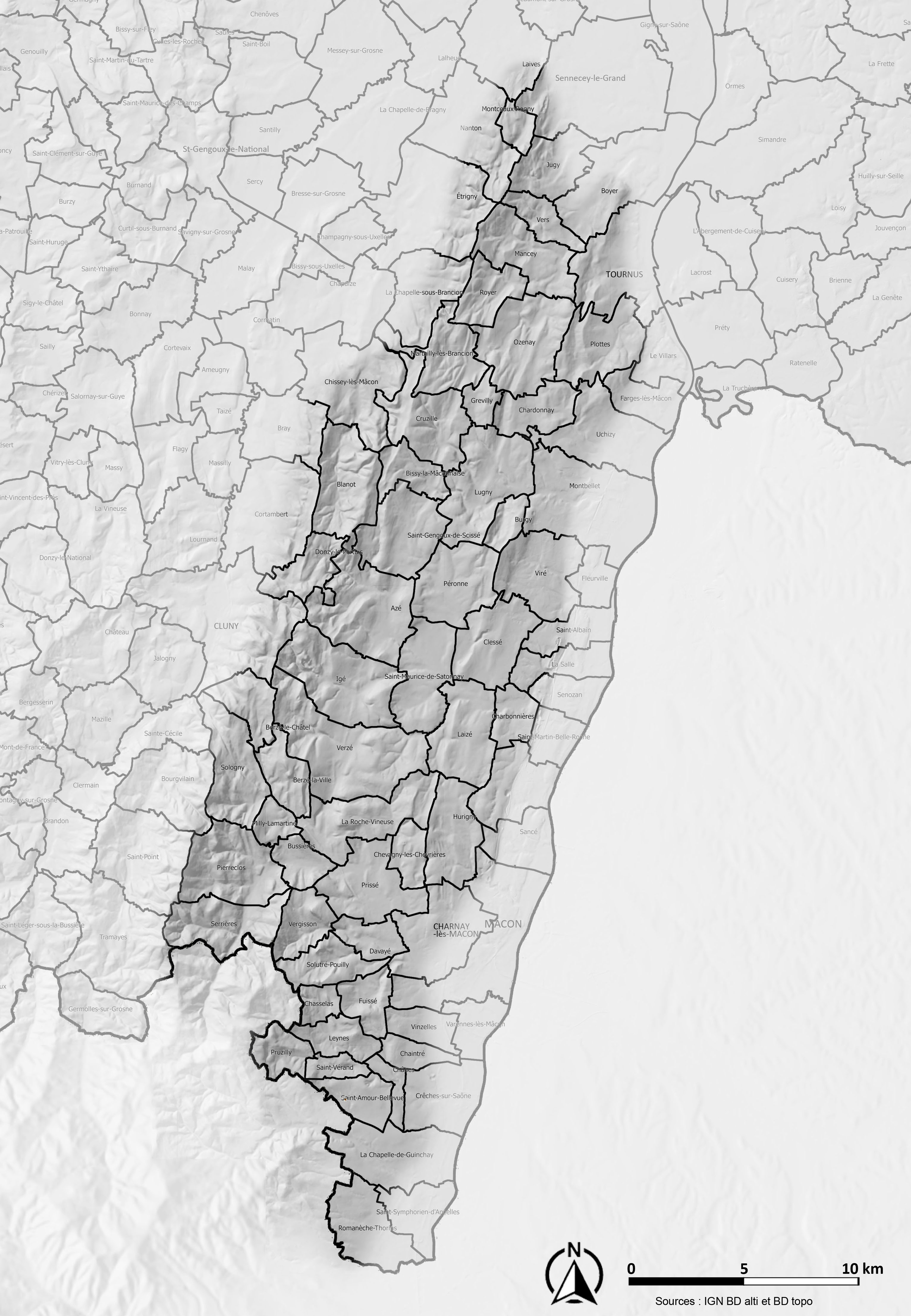 Les communes de la Côte Mâconnaise