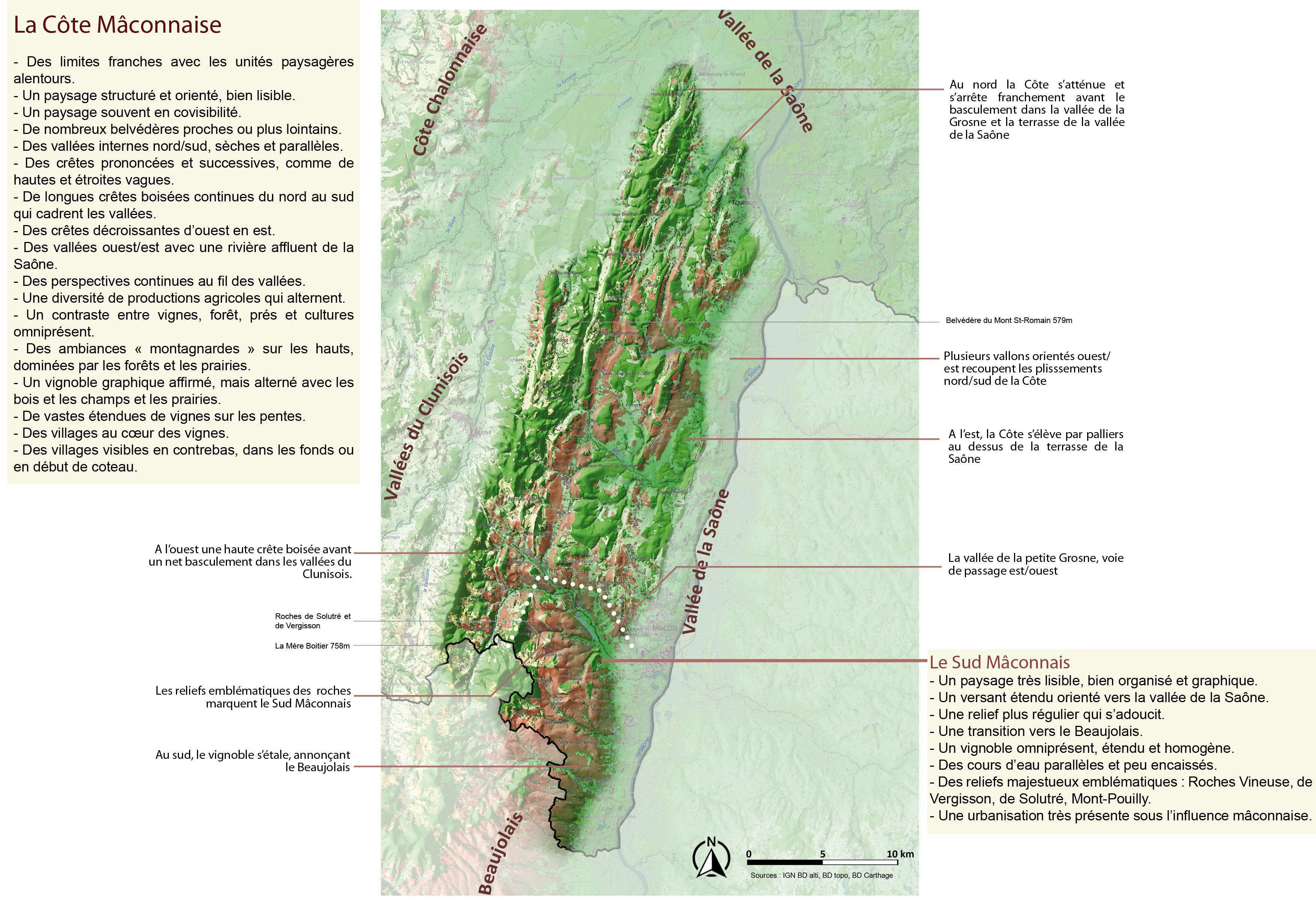 Côte Mâconnaise carte unité légendée