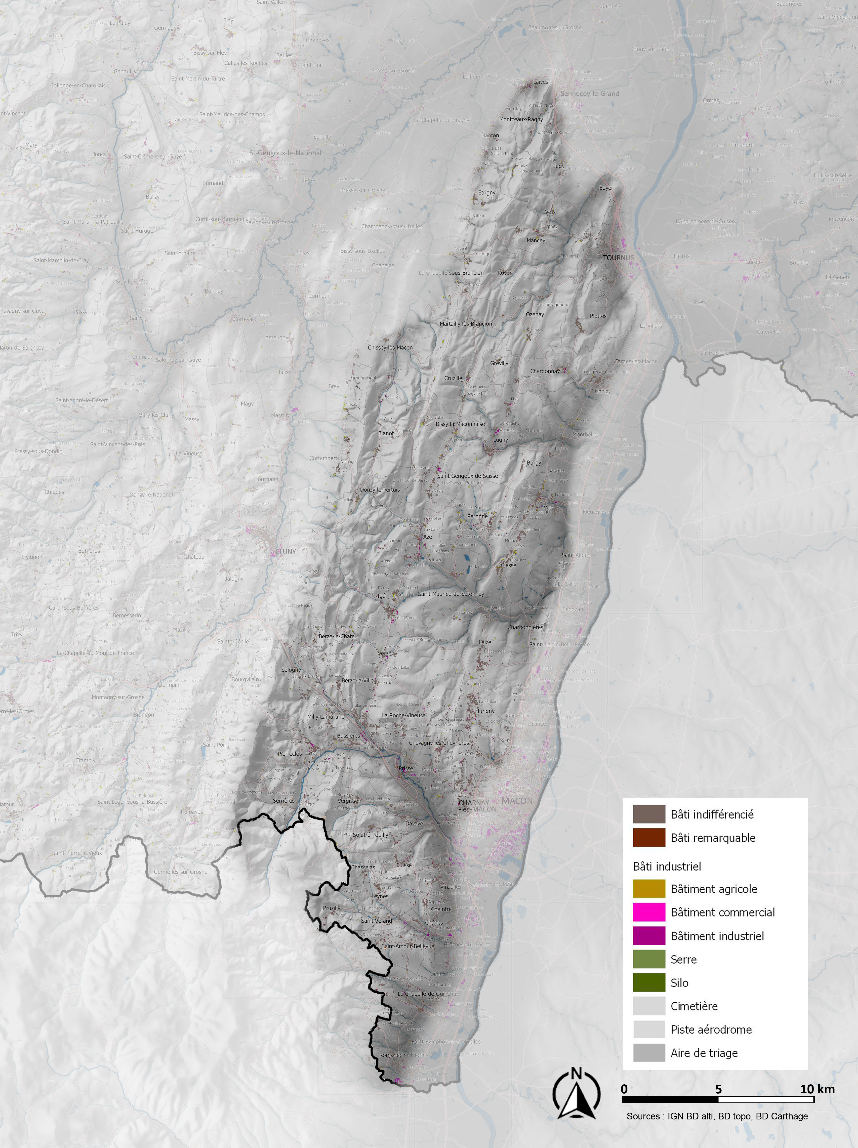 Côte Mâconnaise carte urbanisation