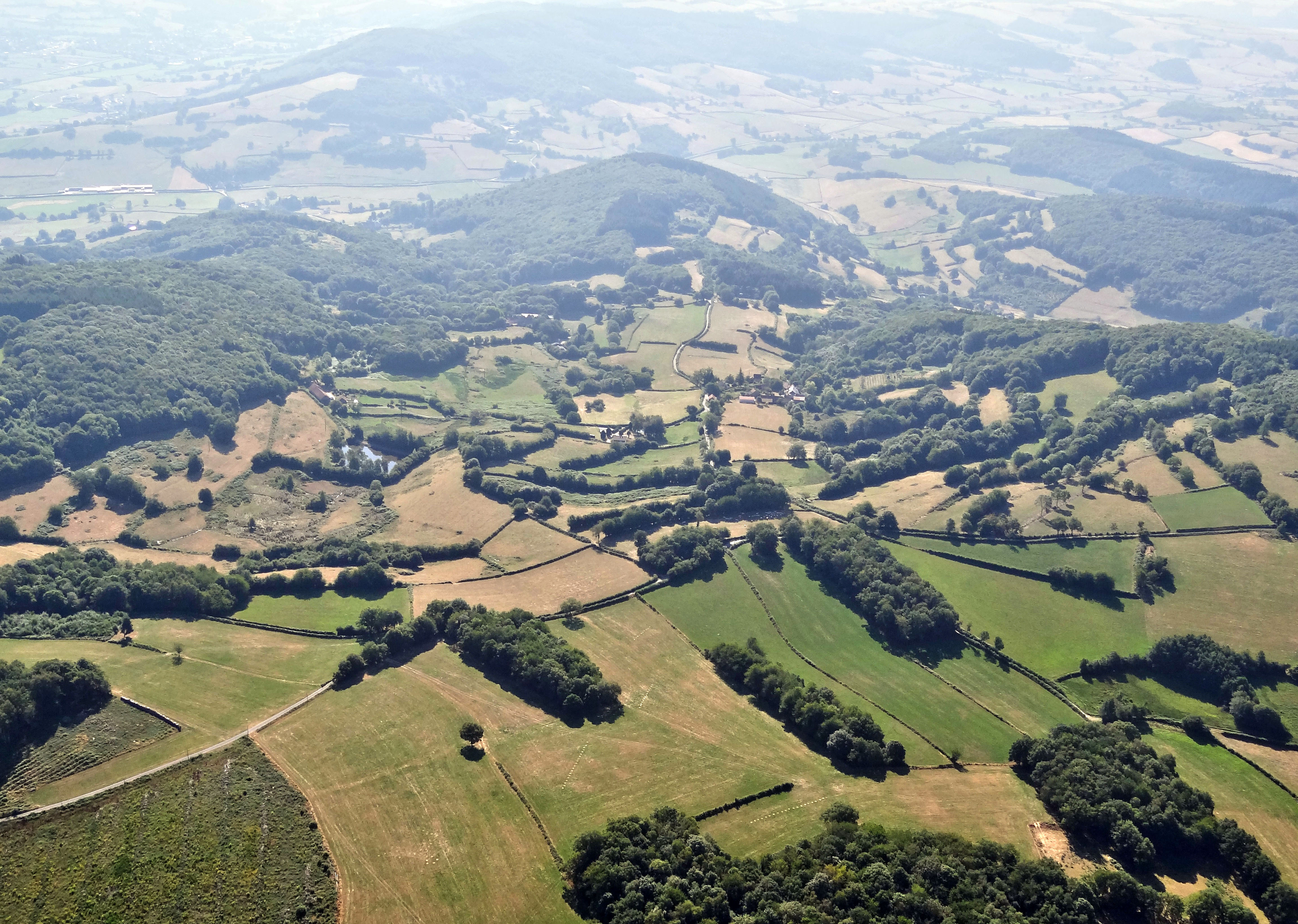 Les prairies composent l'essentiel des superficies, au sein des clairières sommitales et des versants, les terres labourées restant peu nombreuses. Hameaux des Grillots et des Collins à St-Symphorien-de-Marmagne Les prairies composent l’essentiel des superficies, au sein des clairières sommitales et des versants, les terres labourées restant peu nombreuses. Hameaux des Grillots et des Collins à St-Symphorien-de-Marmagne