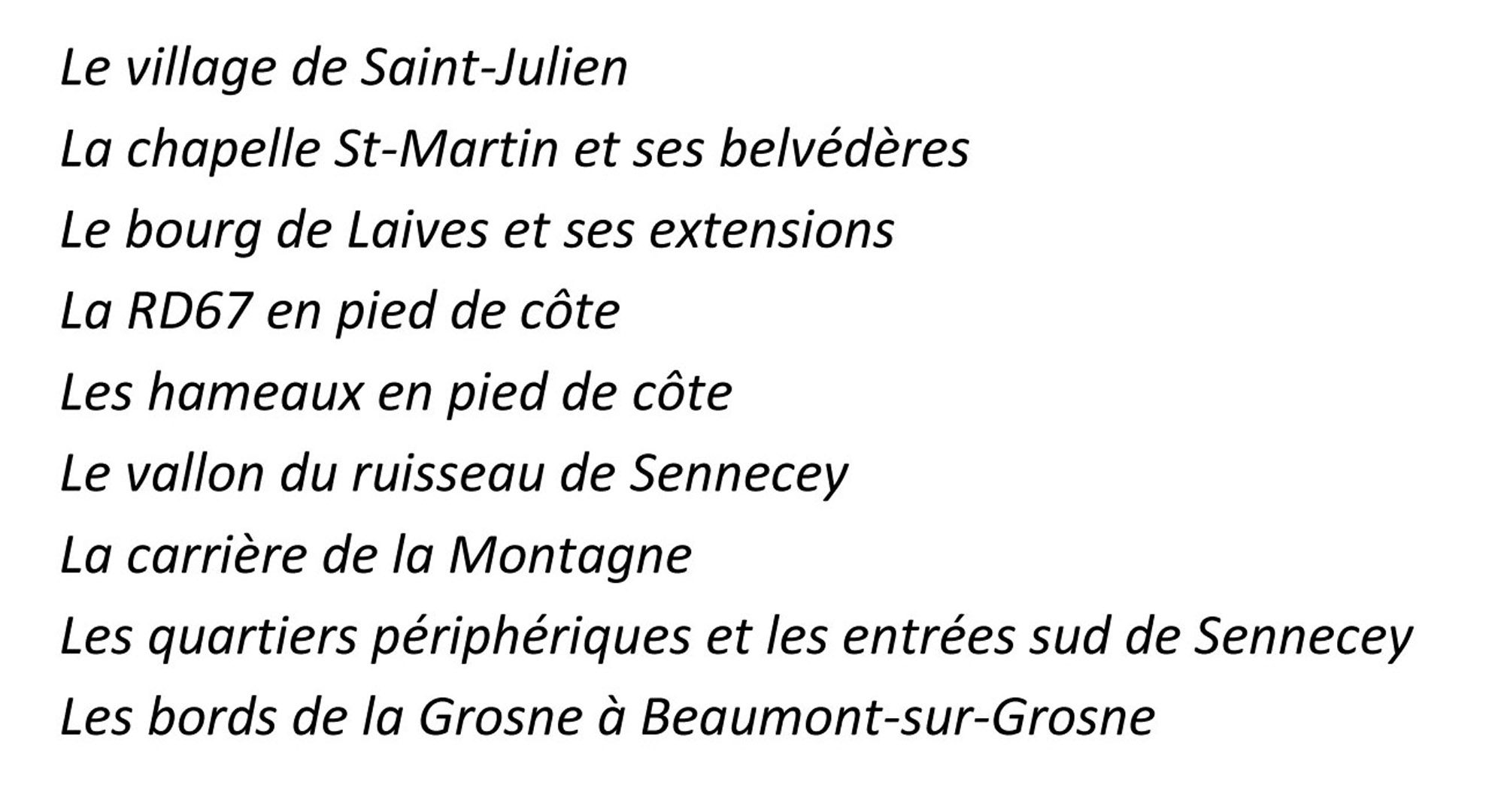 Les lieux visités lors de l’atelier de Sennecey-le-Grand