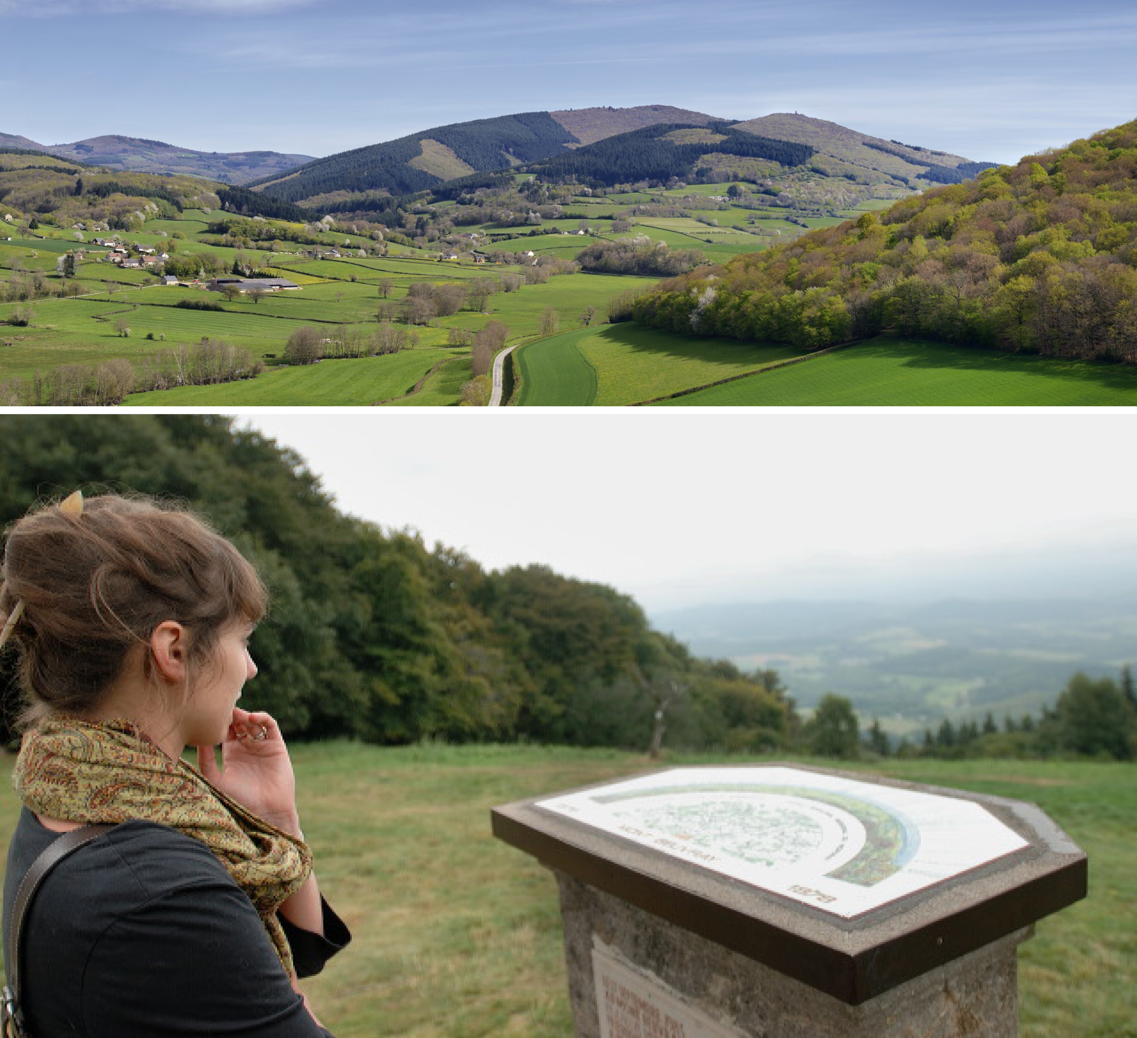 Le mont Beuvray et la table d’orientation située au lieu-dit “La chaume”.
