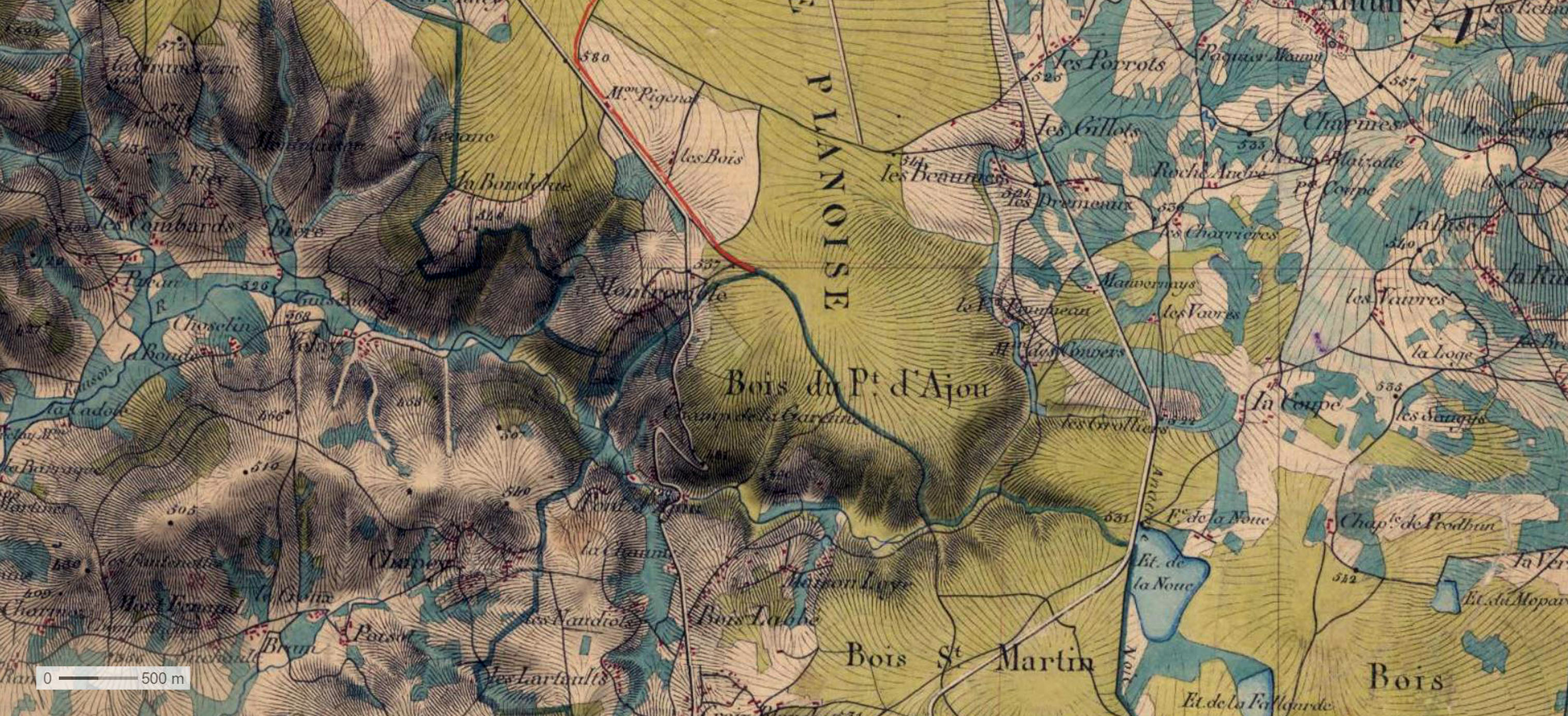 Montagne Autunoise Carte d'Etat-major 1860 Montagne Autunoise Carte d'Etat-major 1860