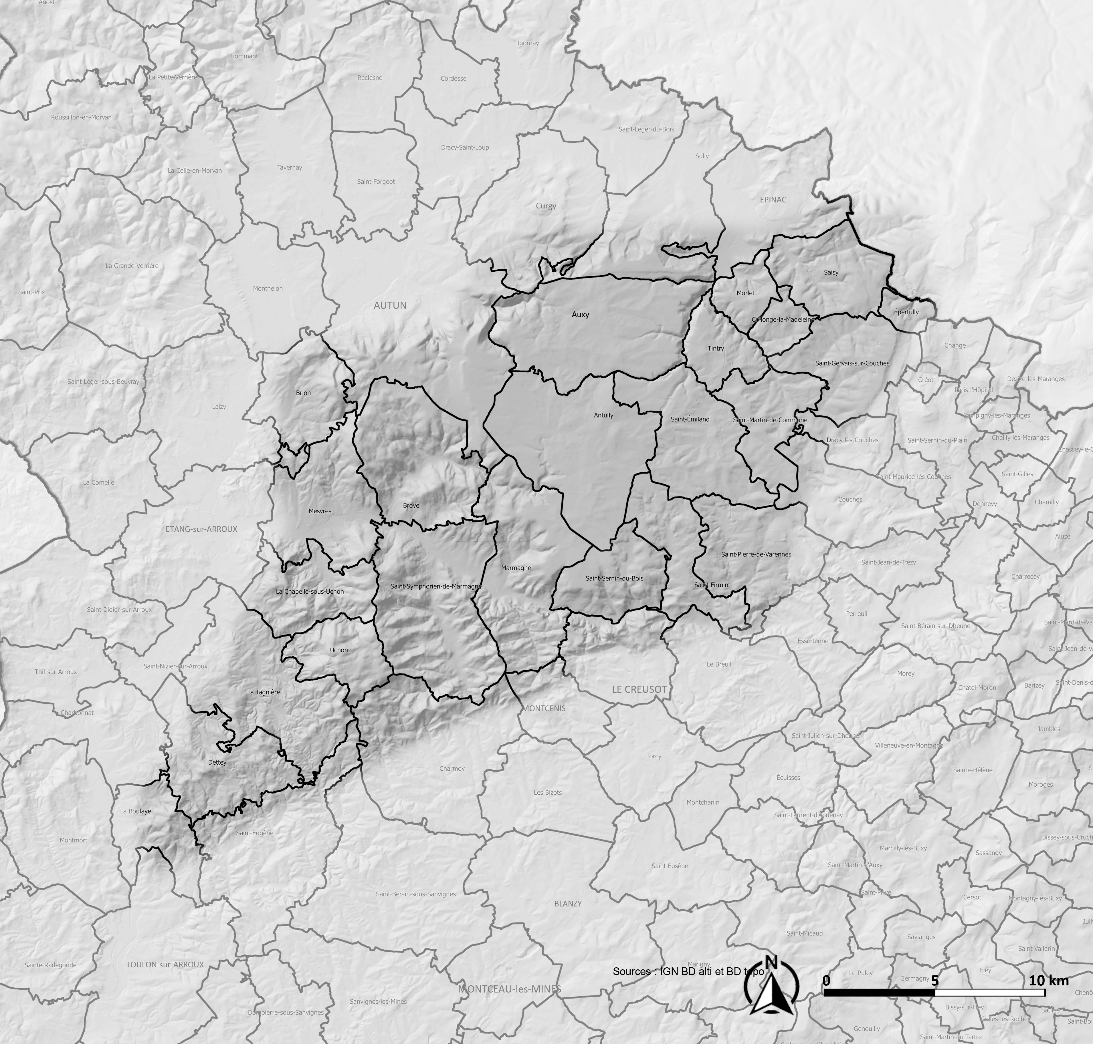 Les communes de la Montagne Autunoise