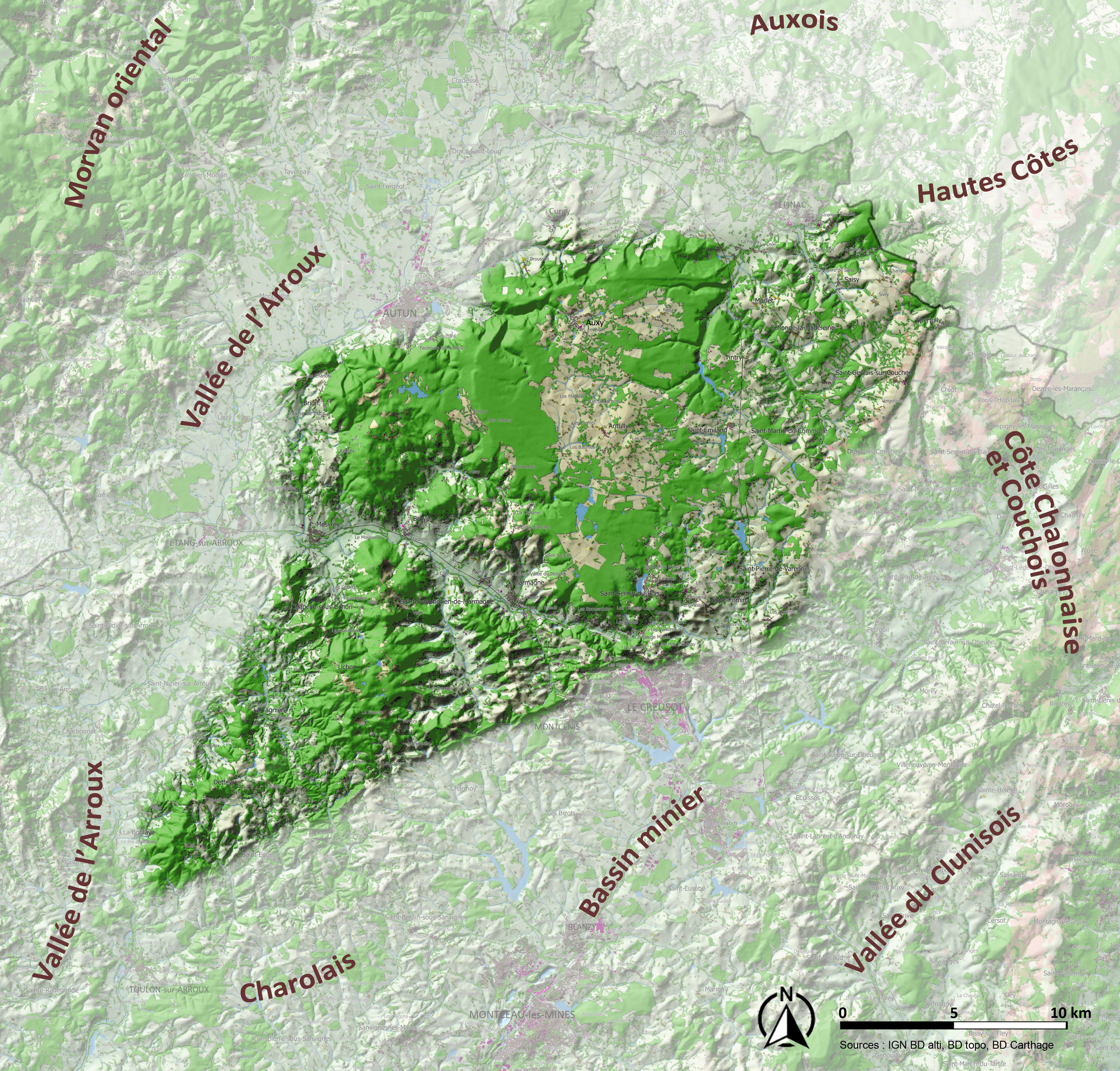 Montagne Autunoise carte unité