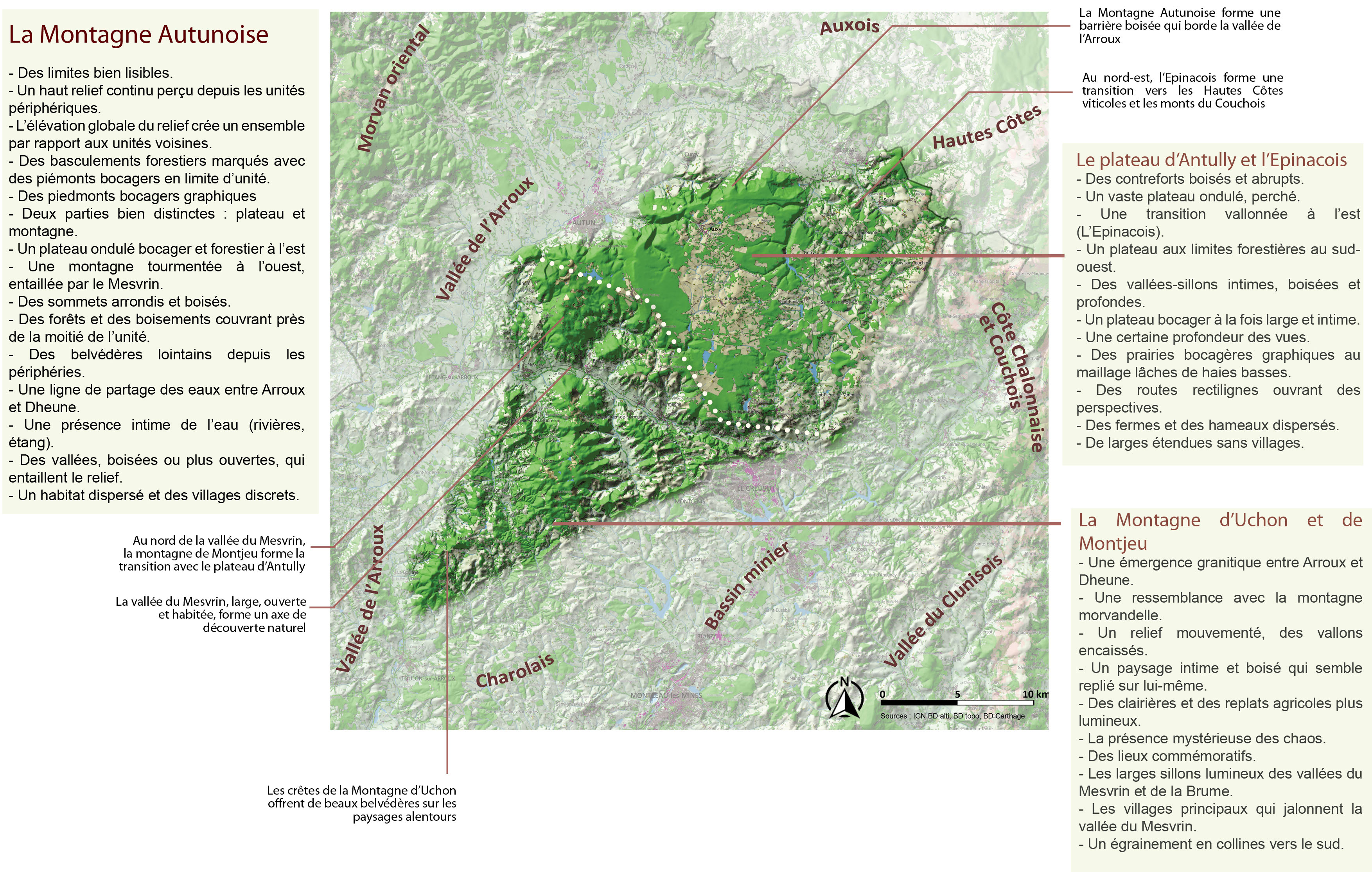 Montagne Autunoise carte unité légendée