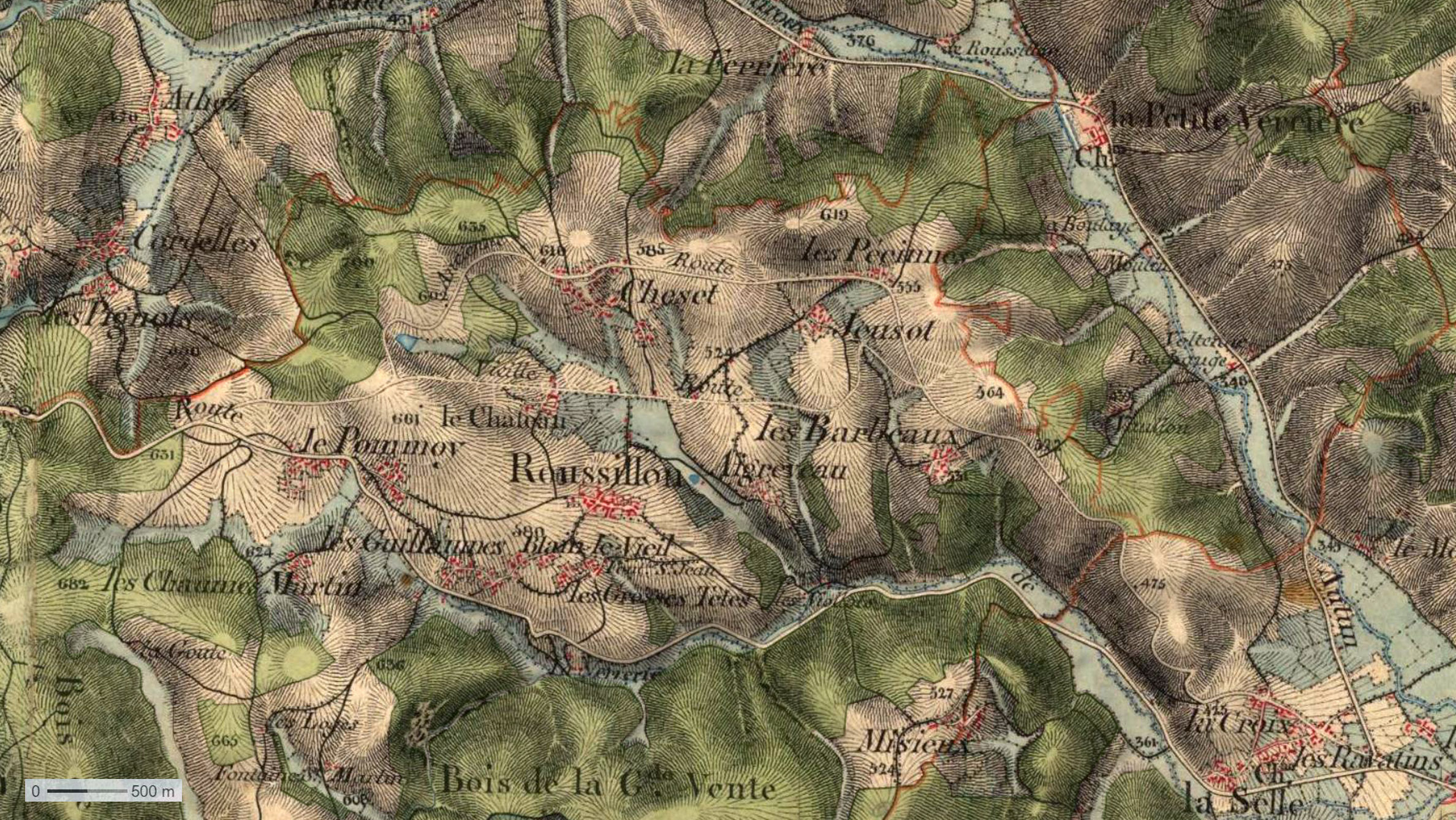 Morvan Oriental carte d'Etat-Major. 1860