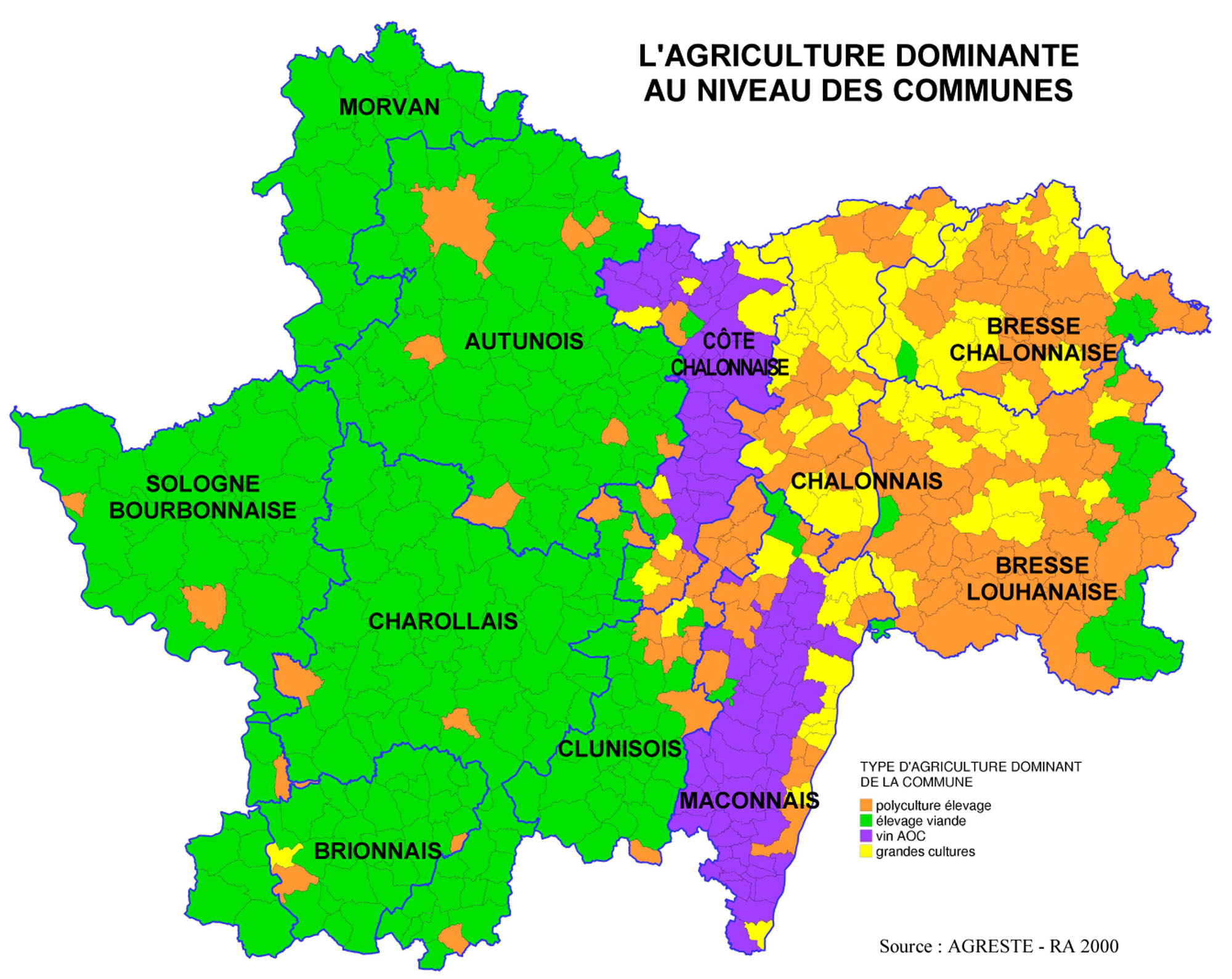 Orientation technique des exploitations par commune
