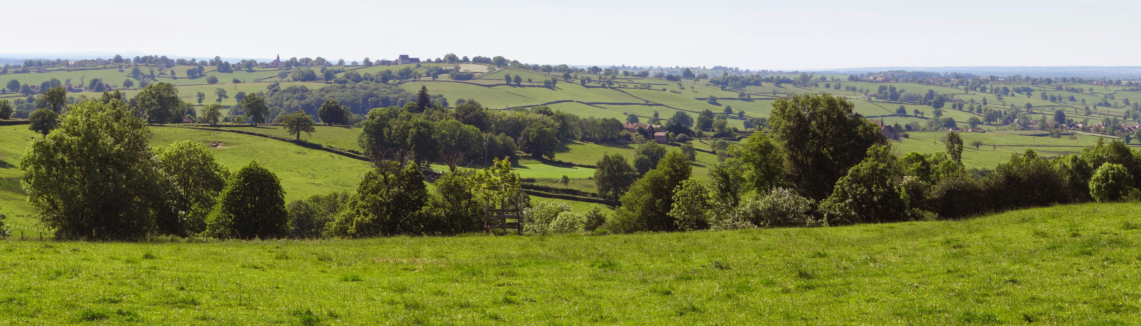 Entre Charolais et Beaujolais, le Brionnais présente un paysage vallonné, aux larges plans inclinés. Son relief devient progressivement plus montagnard vers l’est où les boisements s’affirment. St-Germain-en-Brionnais
