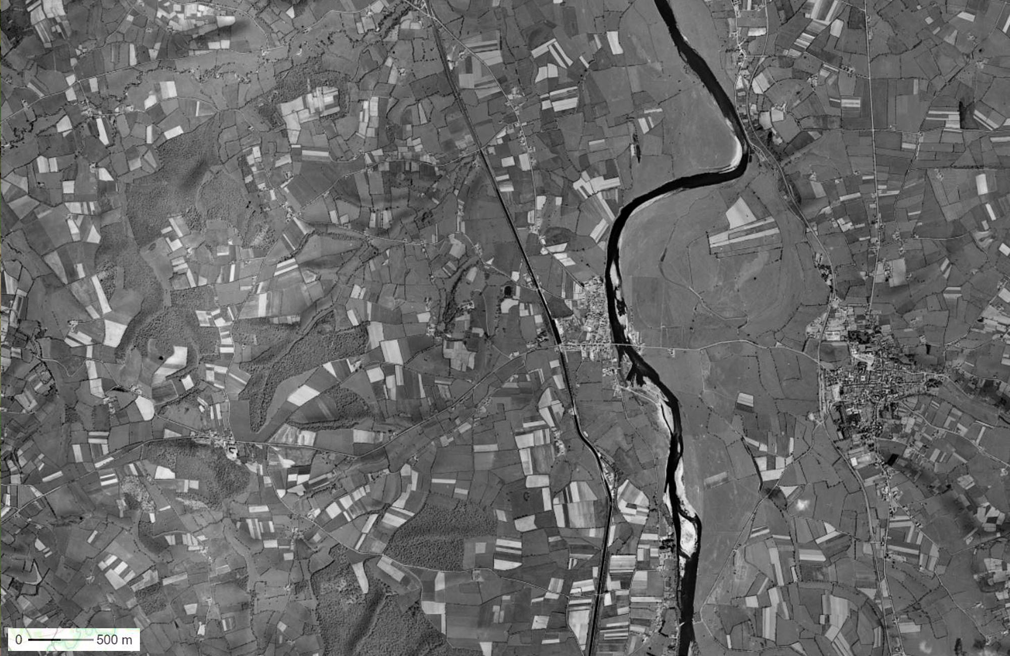 Vallée de la Loire - photographie aérienne 1960