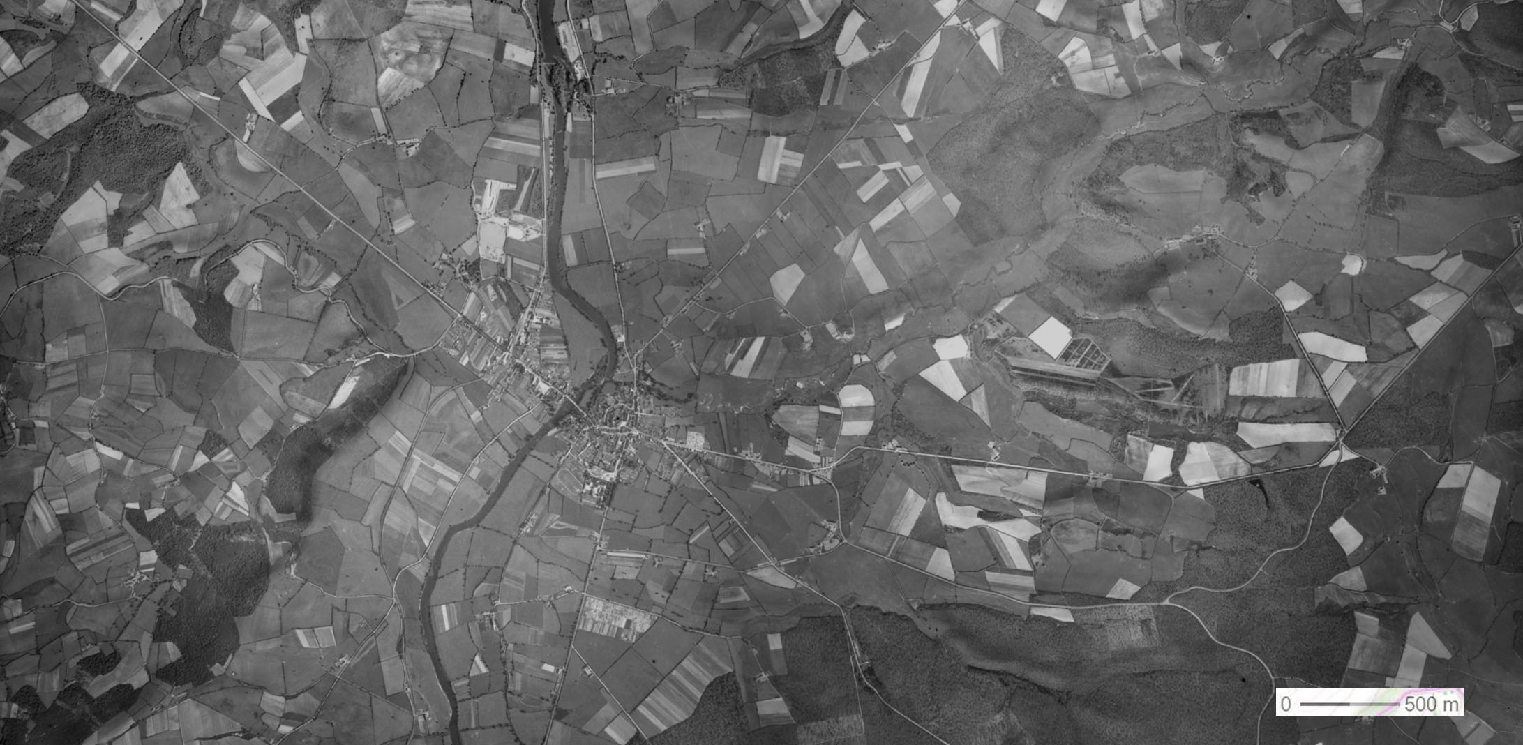 Vallée de l’Arroux - photographie aérienne 1954