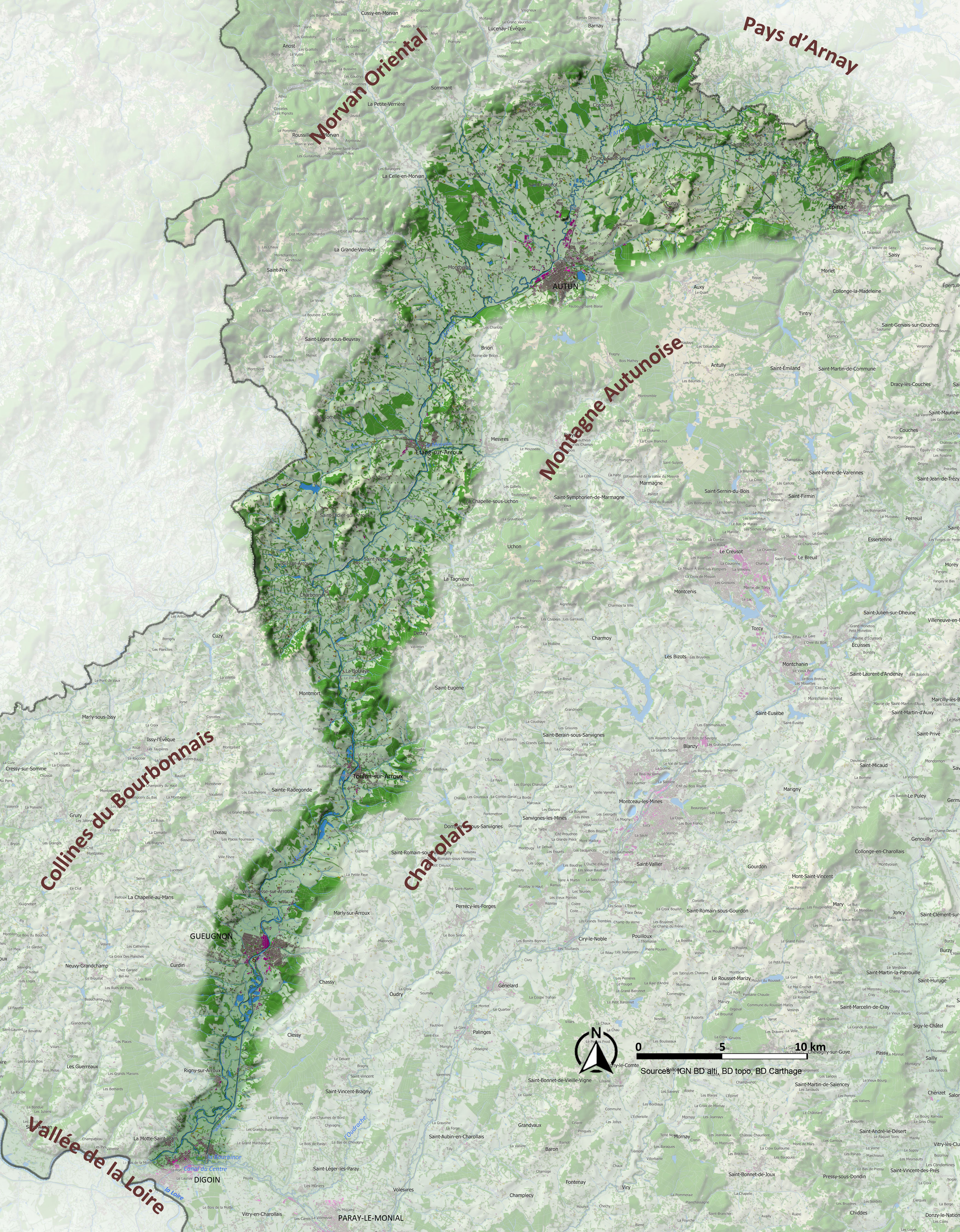Vallée de l'Arroux carte unité