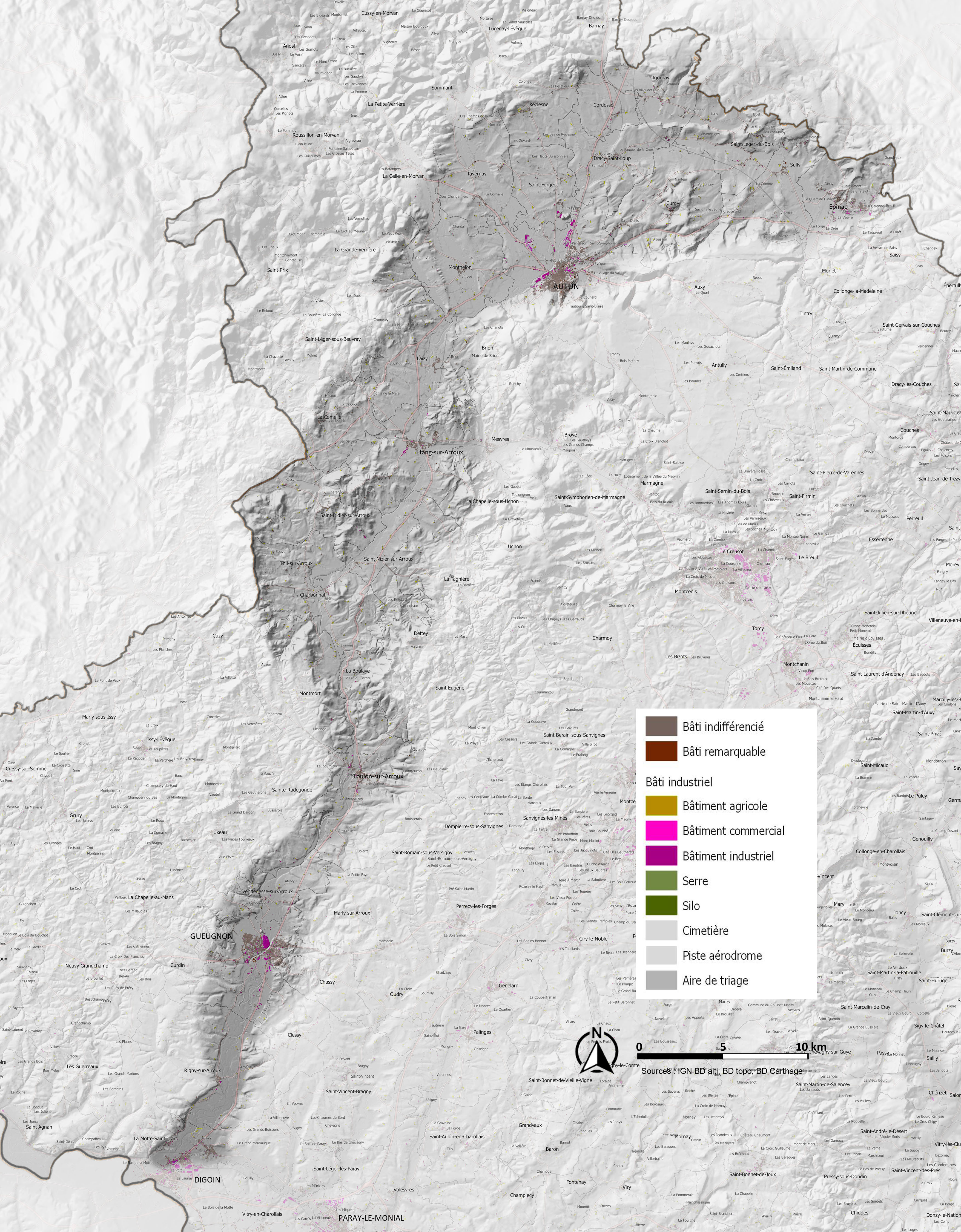 Vallée de l'Arroux carte urbanisme