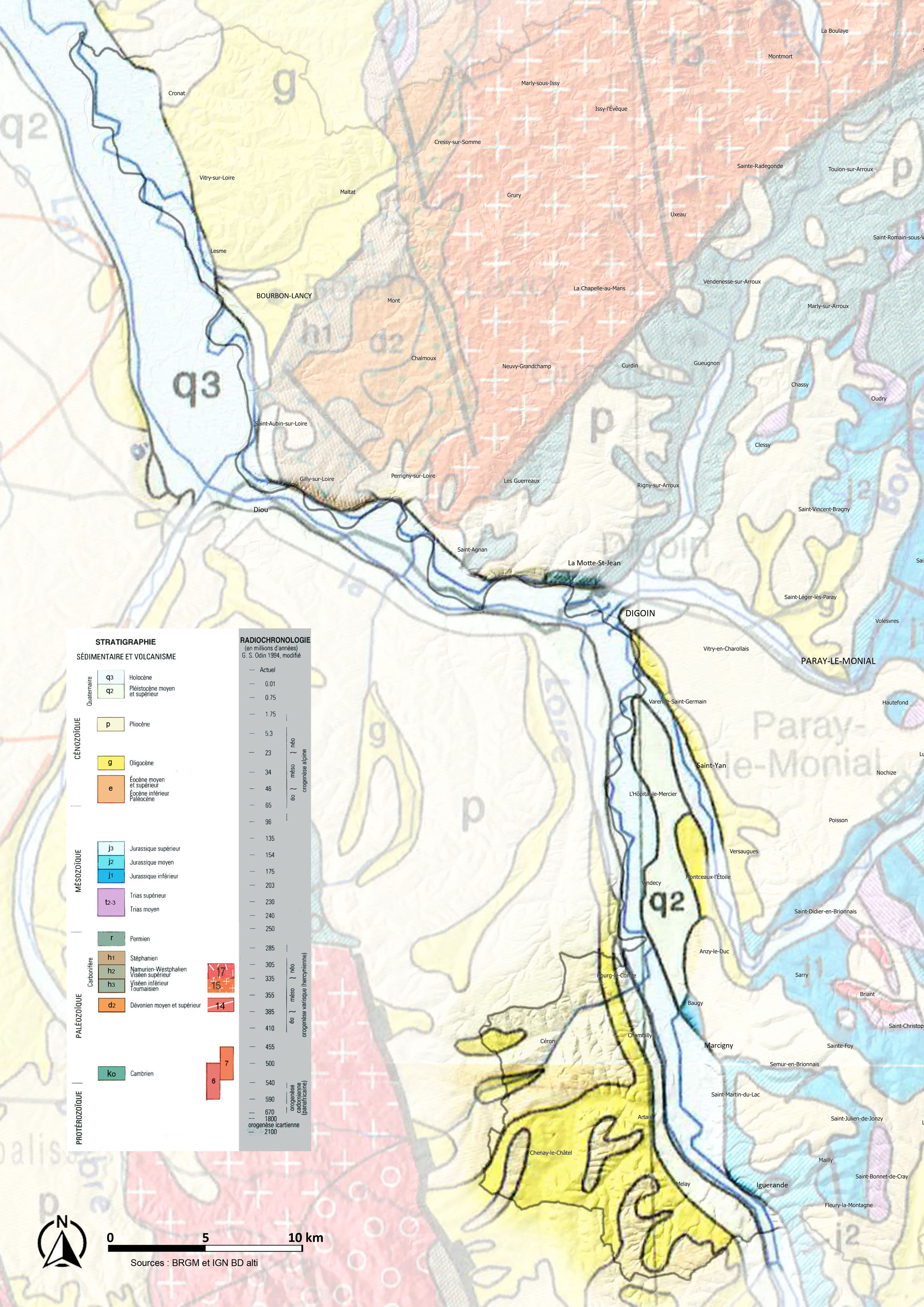 Vallée de la Loire carte géologie Vallée de la Loire carte géologie