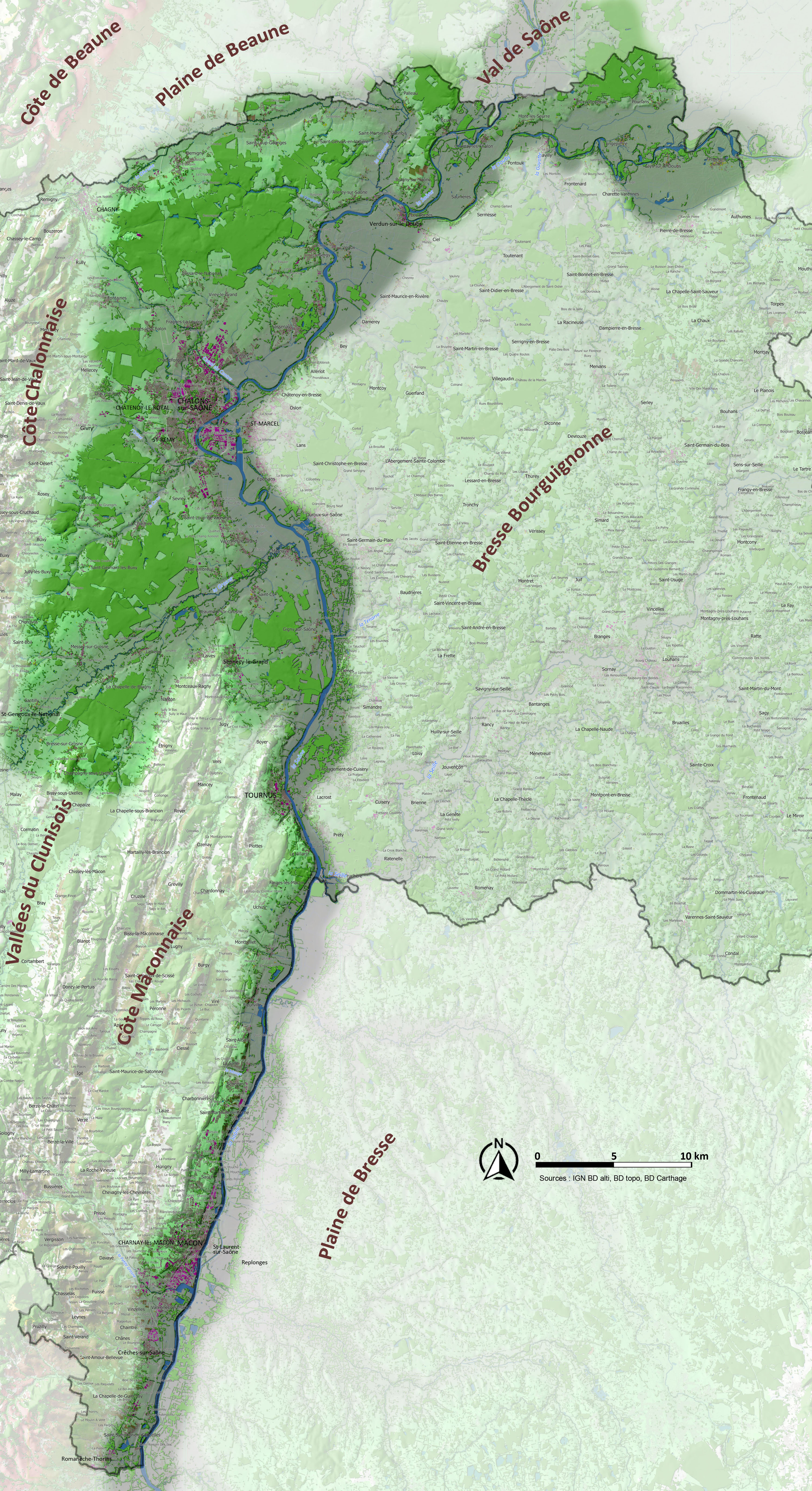Vallée de la Saône carte unité