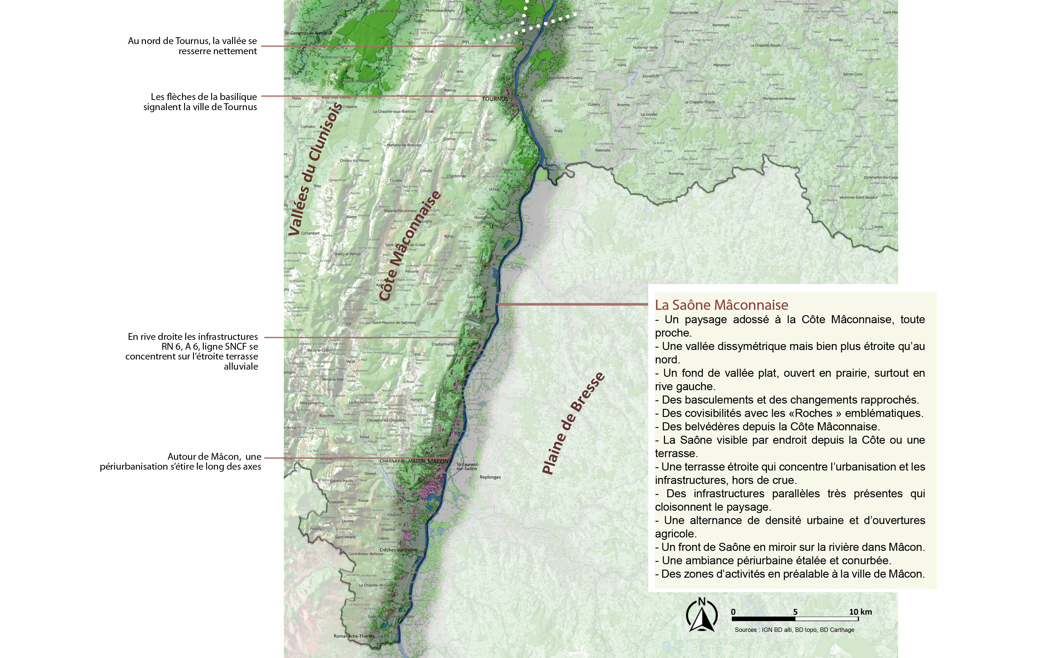 Vallée de la Saône carte unité légendée- partie Sud