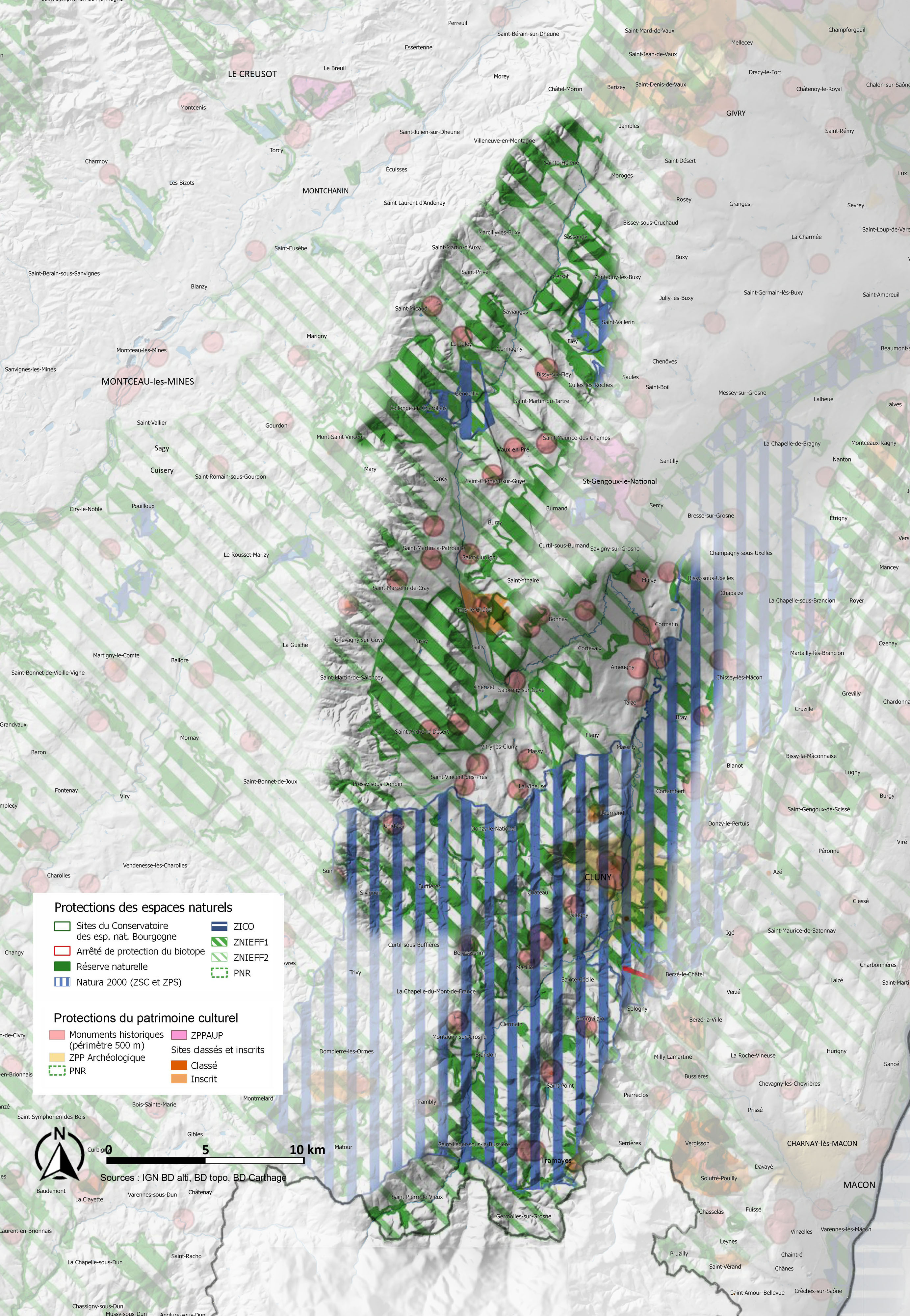Vallées du Clunisois carte patrimoine