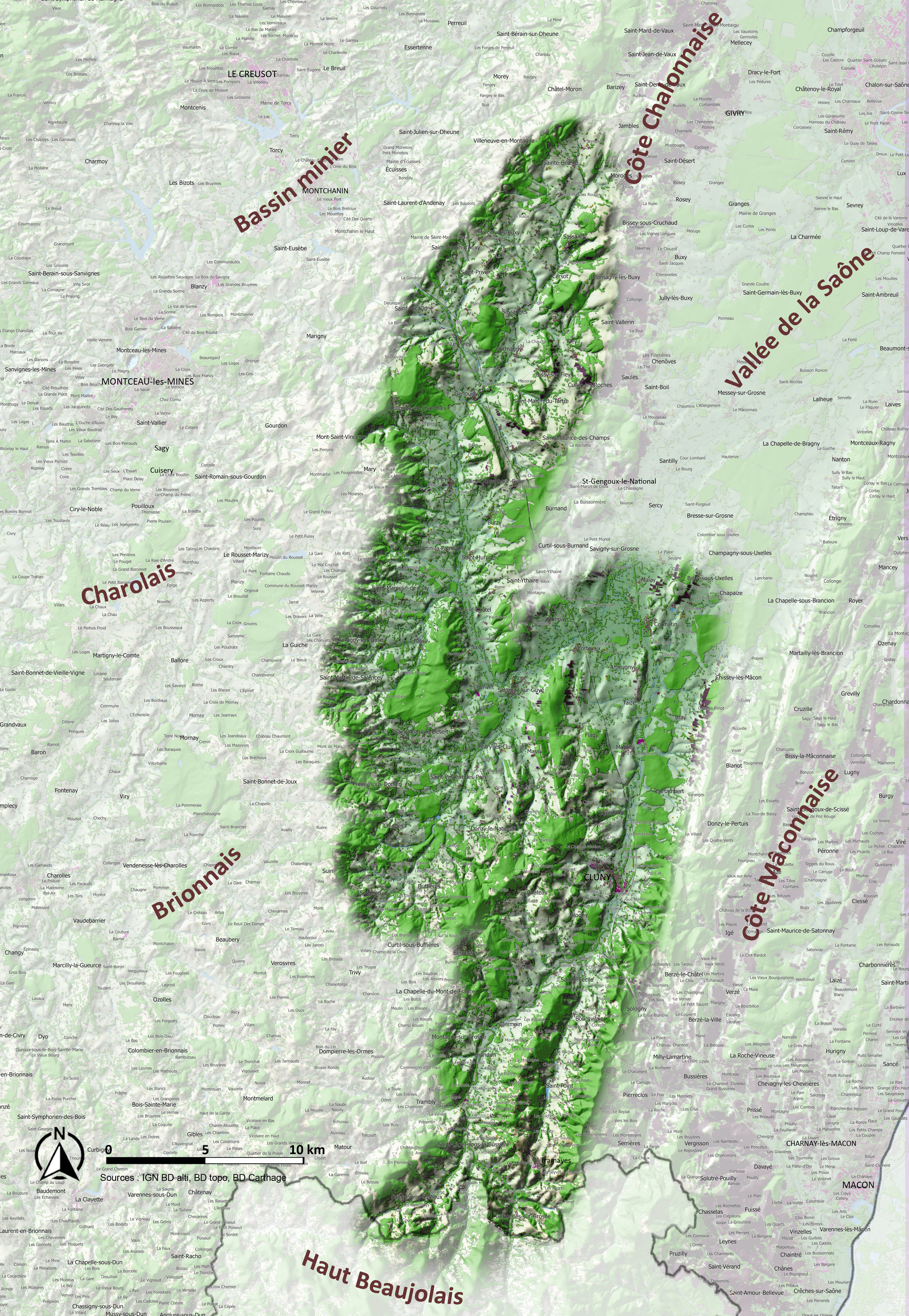 Vallées du Clunisois carte unité