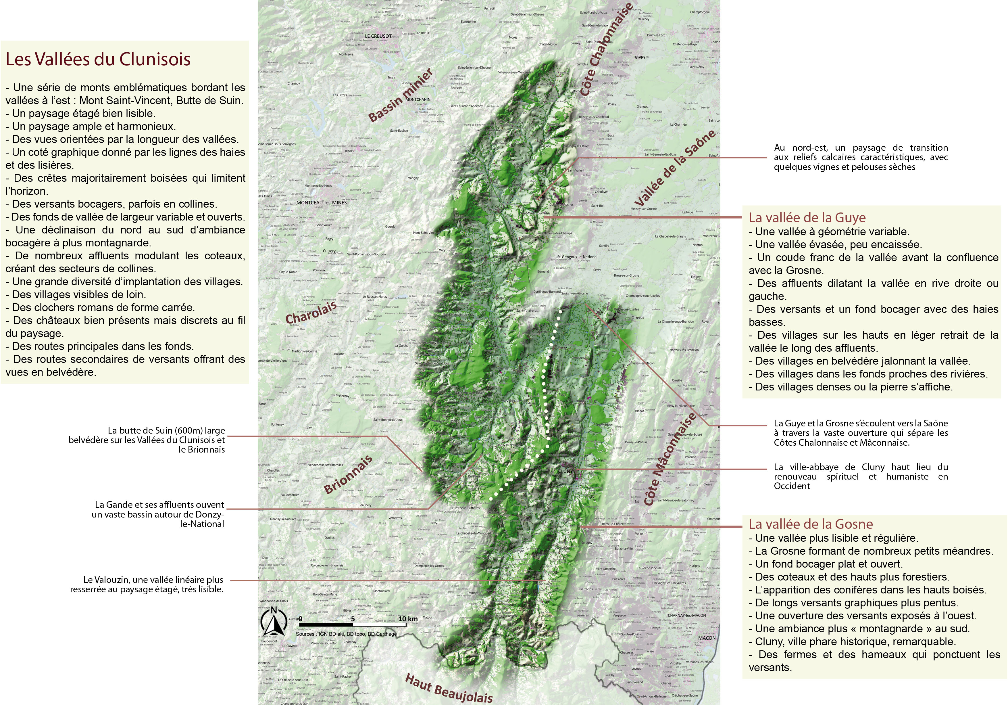 Vallées du Clunisois carte unité légendée