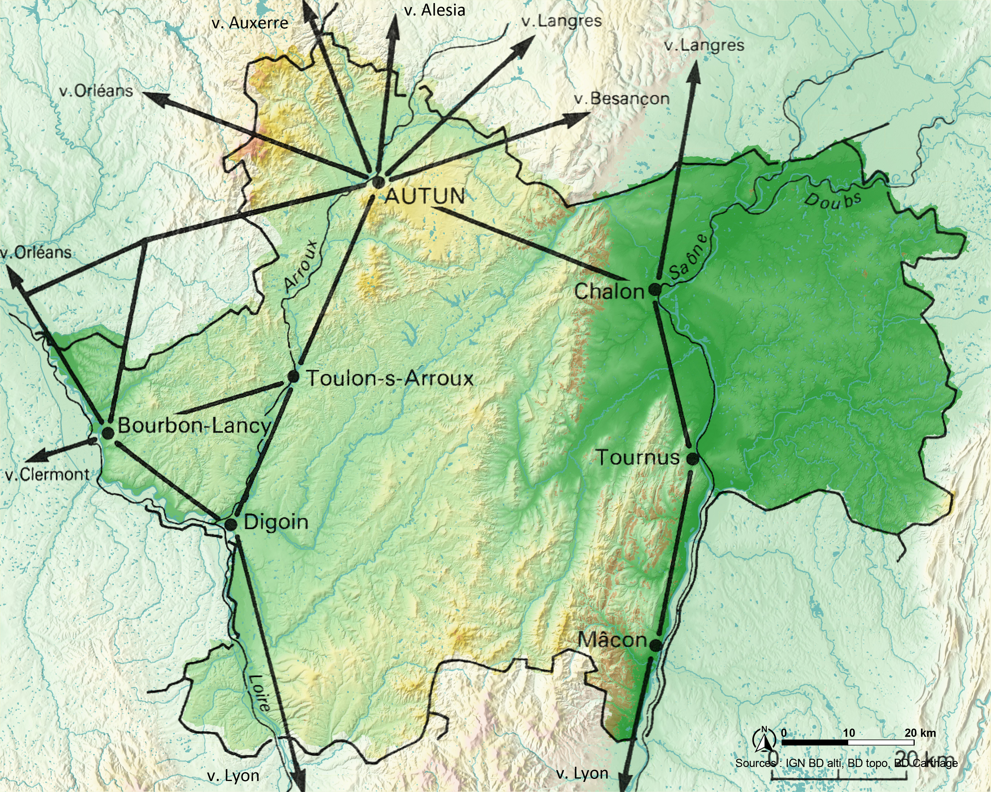 Les routes éduennes et l'étoile routière d'Autun Les routes éduennes et l’étoile routière d’Autun